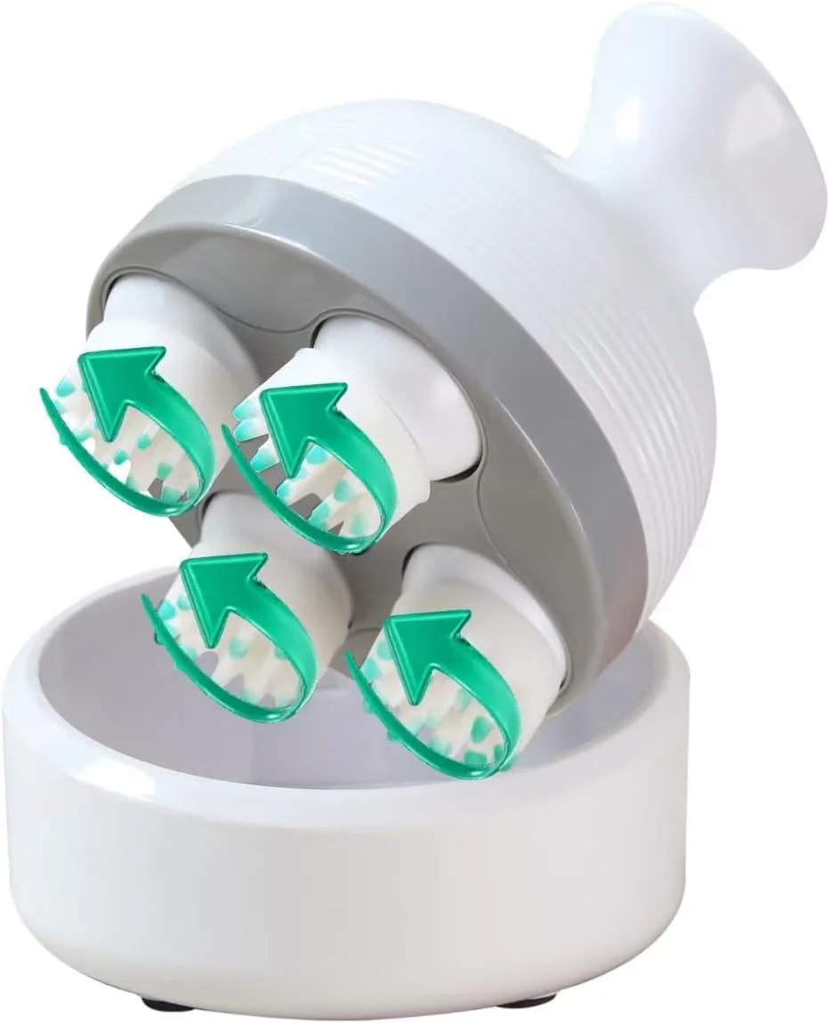 ماساژور برقی سر، 84 گره، 4 سر ماساژ، ماساژور دستی بی سیم سفید