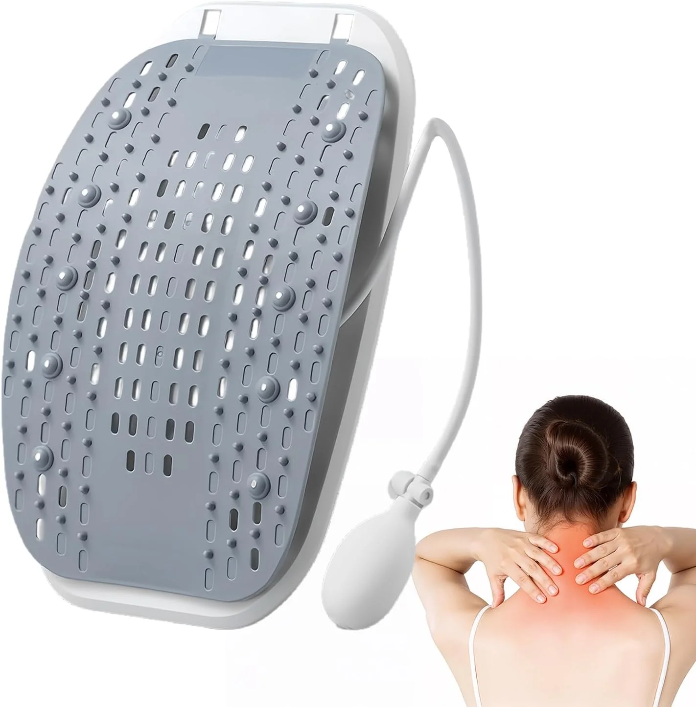 تخته کشش کمر - ماساژور کوسن هوا قابل تنظیم | دستگاه ماساژ ستون فقرات کمری، برای تمرینات ورزشی داخل خانه، ماشین، تخت و دفاتر برای زنان و مردان