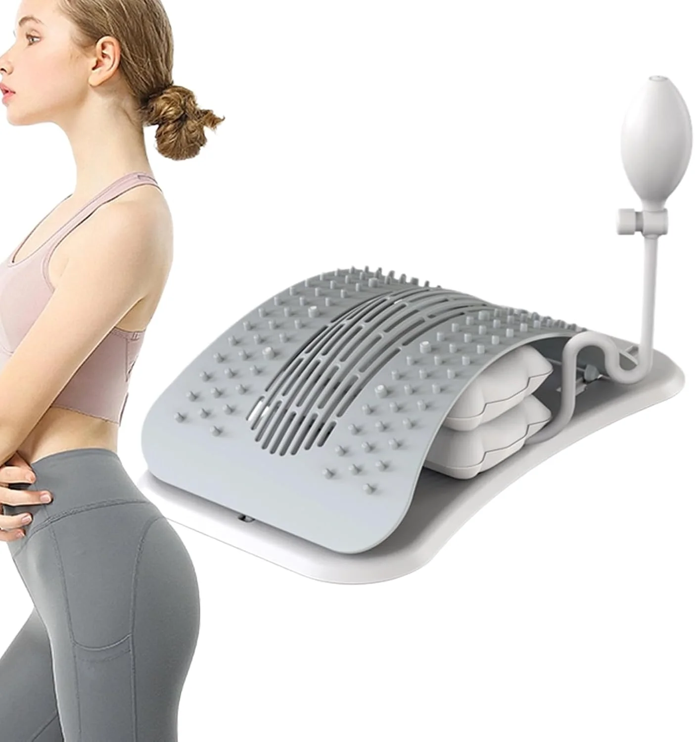 دستگاه رفع گرفتگی کمر - تخته ماساژ کششی کمری | اصلاح کننده پشتیبانی کمری برای تمرینات ورزشی خانگی بانوان و آقایان