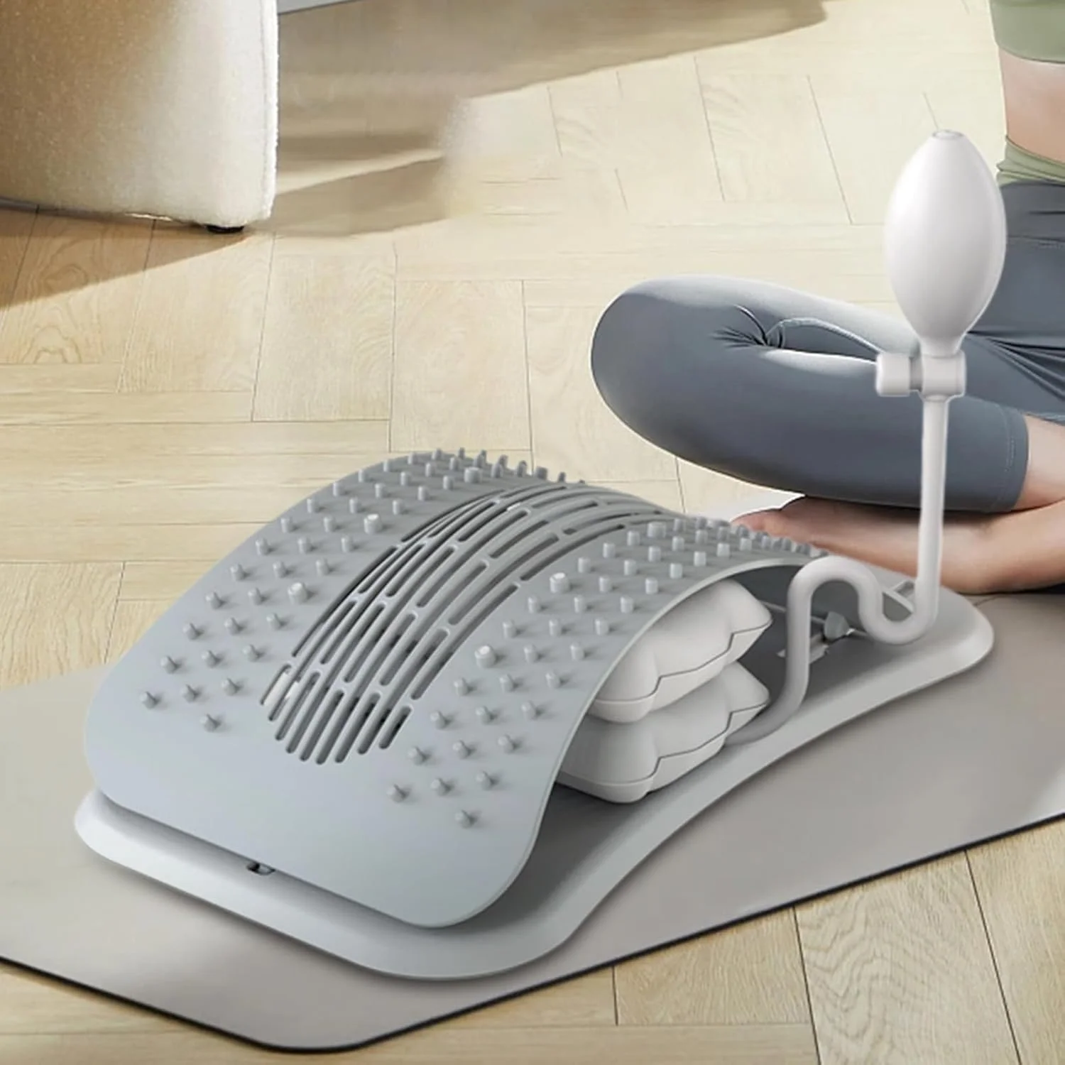 دستگاه رفع گرفتگی کمر - تخته ماساژ کششی کمری | اصلاح کننده پشتیبانی کمری برای تمرینات ورزشی خانگی بانوان و آقایان