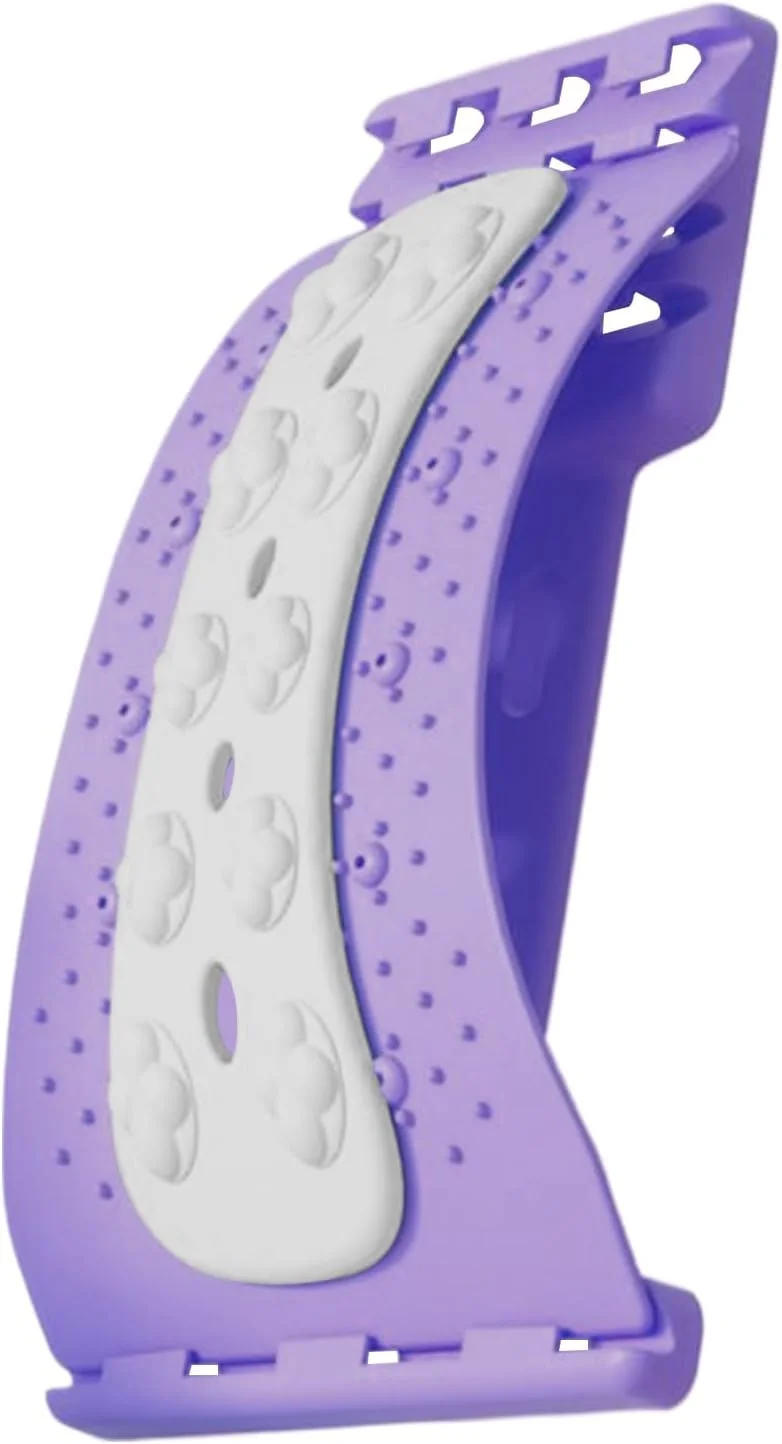 کشش دهنده کمر - ماساژور کششی با سطح قابل تنظیم - دستگاه ترک دهنده صفحه کمر - برای ناراحتی ستون فقرات، آرامش عضلات، مناسب منزل، سفر، کار، مطالعه، مردان، زنان، سالمندان