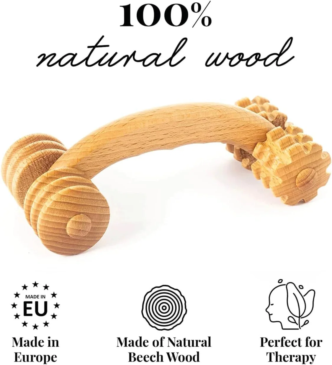 ابزار ماساژ رولری عضلات Tuuli Accessories برای پشت گردن شانه بازوها پاها بدن چوبی 18 x 7 x 6 سانتی متر ابزار ماساژ رولری عضلات Tuuli Accessories برای پشت گردن شانه بازوها پاها بدن چوبی 18 x 7 x 6 سانتی متر