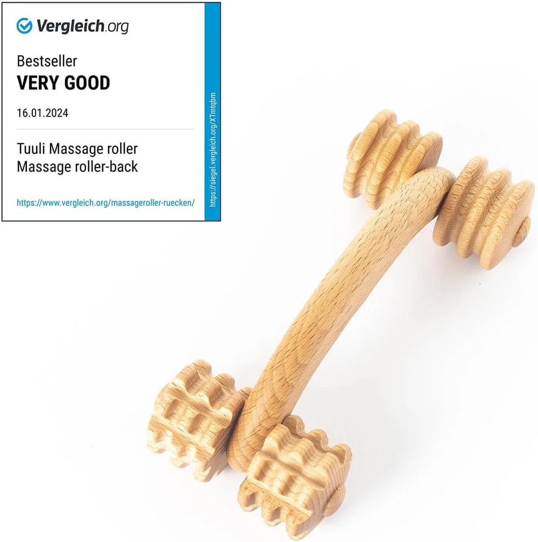 ابزار ماساژ رولری عضلات Tuuli Accessories برای پشت گردن شانه بازوها پاها بدن چوبی 18 x 7 x 6 سانتی متر ابزار ماساژ رولری عضلات Tuuli Accessories برای پشت گردن شانه بازوها پاها بدن چوبی 18 x 7 x 6 سانتی متر