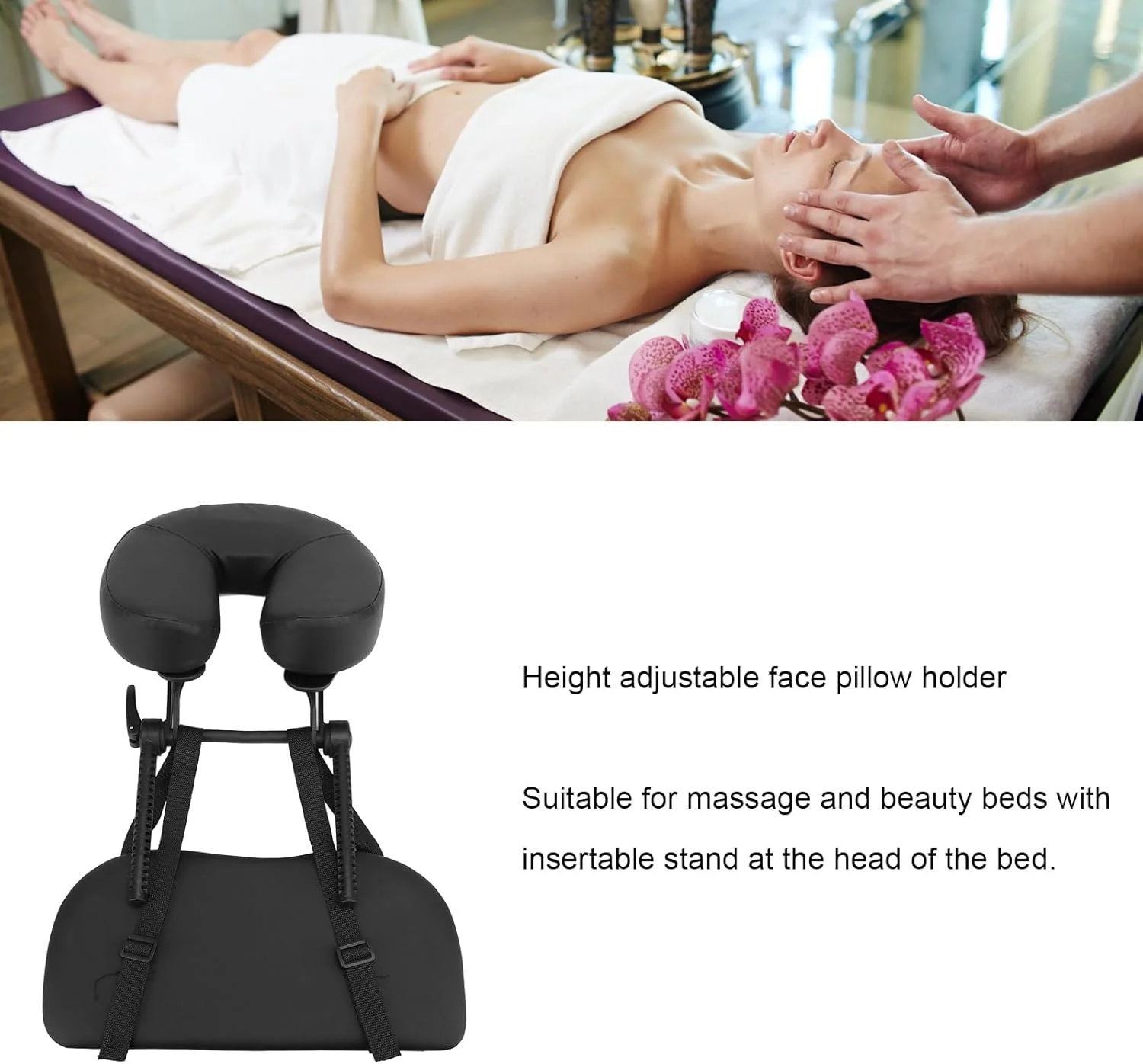 بالشت و جای صورت میز ماساژ، جای صورت قابل تنظیم U شکل برای تخت زیبایی، جایگزین یونیورسال زیرسری تخت ماساژ برای سالن منزل، تجهیزات اسپا زیبایی