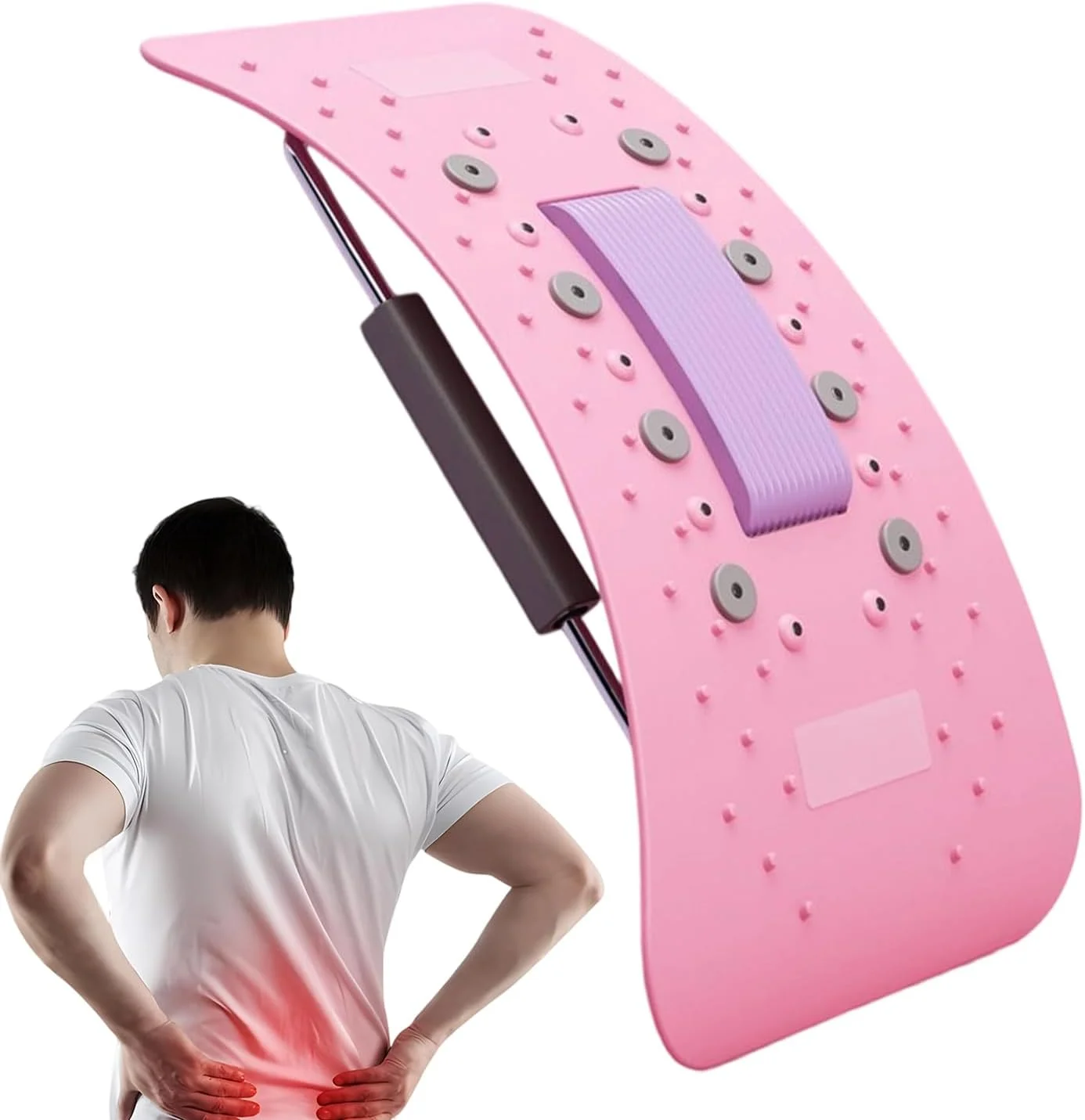تخته کشش کمری | کشش تراکشن ماساژور قابل تنظیم - تخته کشش ستون فقرات - برای تسکین ناراحتی، ریلکسیشن عضلات بدن، مناسب آقایان، بانوان، باشگاه خانگی و بعد از تمرین