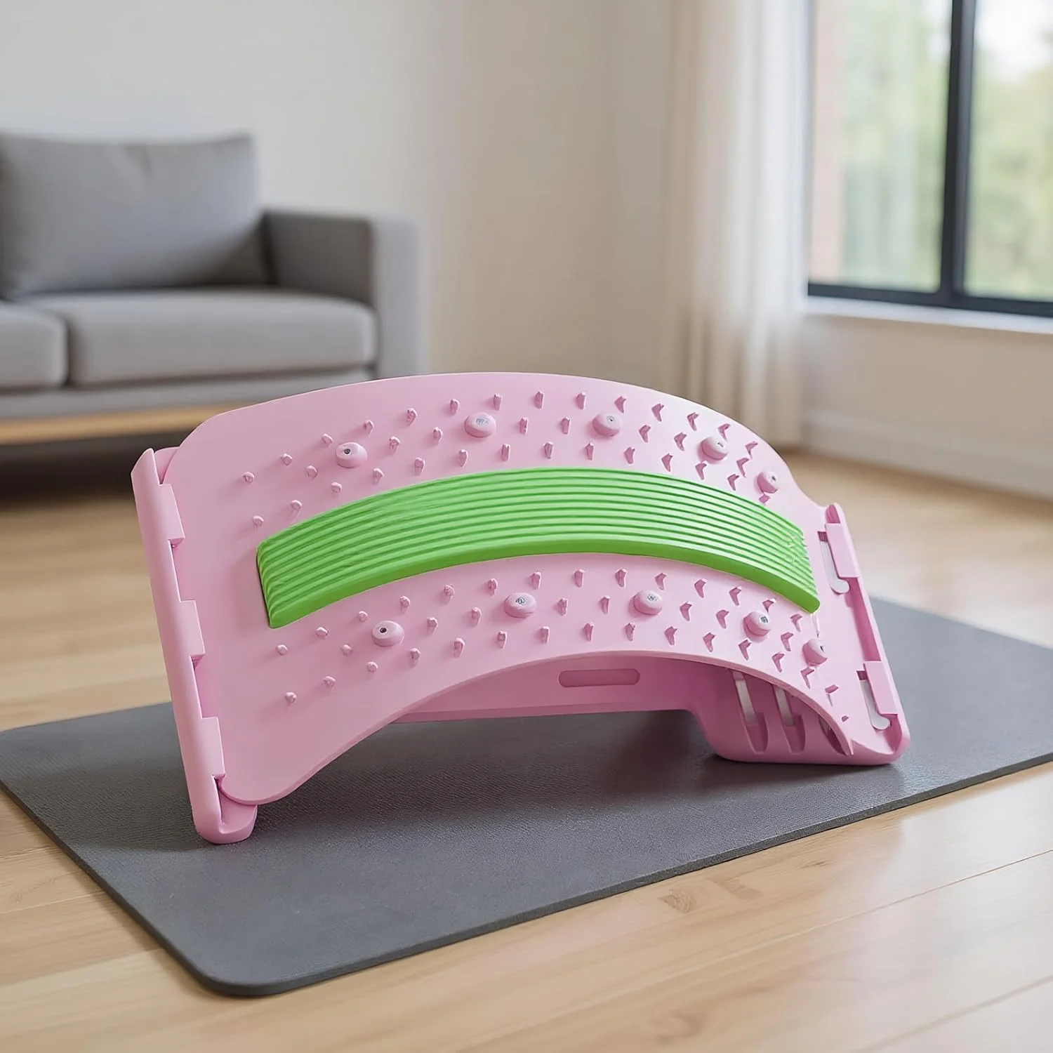 کشش دهنده قوس کمر، کشش دهنده کمری | ماساژور ارگونومیک ضد لغزش قابل تنظیم 3 سطحی برای رهایی عضلات، ریکاوری بدن، تناسب اندام خانگی