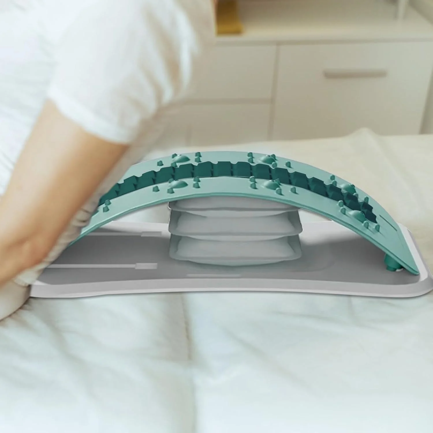 تخته کشش کمر، ماساژور قابل تنظیم تخته ترک کمر، پشتیبانی کمر تخته ای، تجهیزات کششی ماساژور ترک دهنده ستون فقرات، برای خانه، دفاتر، خوابگاه، آپارتمان