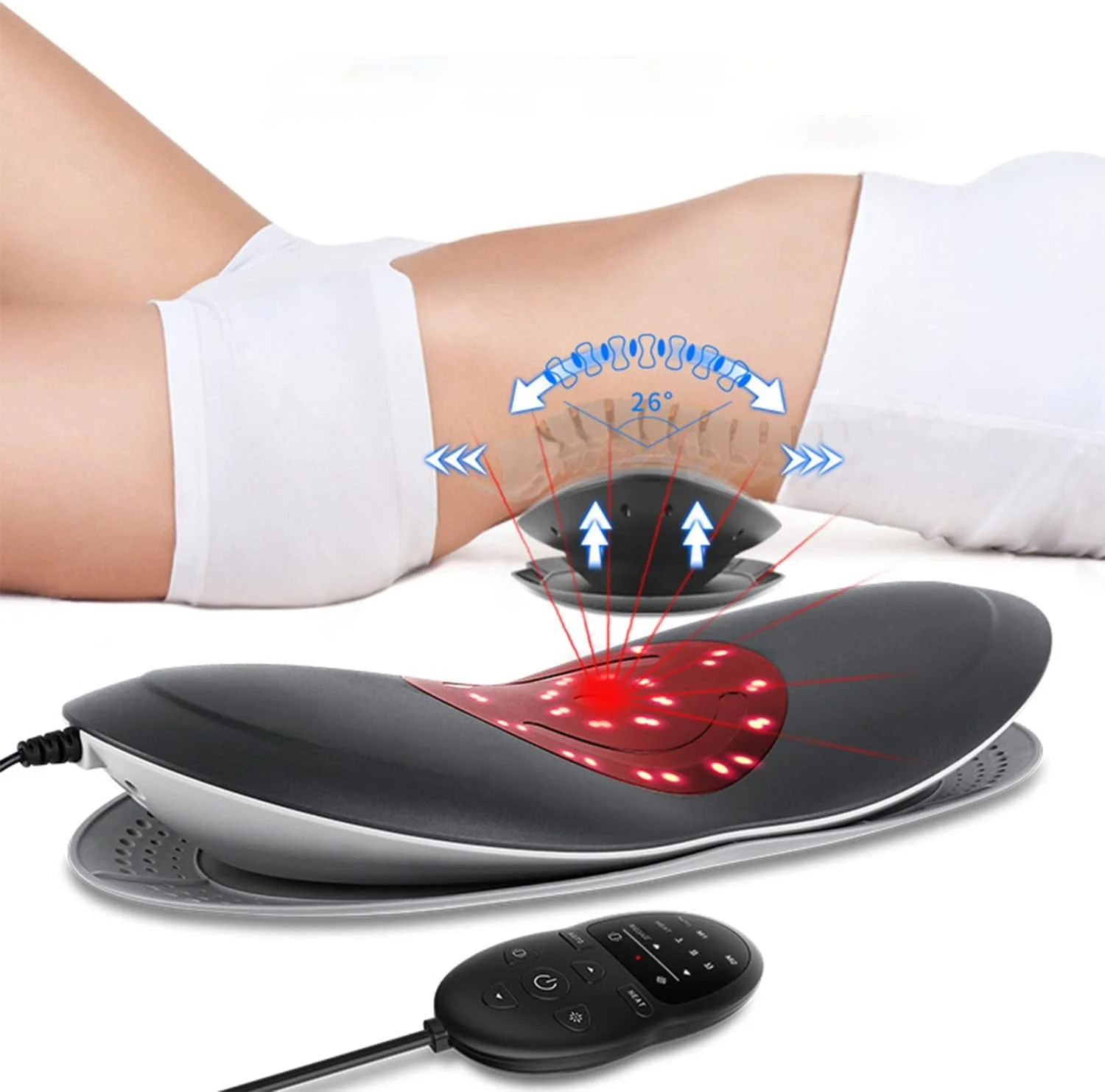 ماساژور هوشمند برقی کمری، ماساژور کمر، ماساژور پشت، اصلاح کننده ستون فقرات با کشش دینامیک، گرما درمانی، ماساژ ویبره