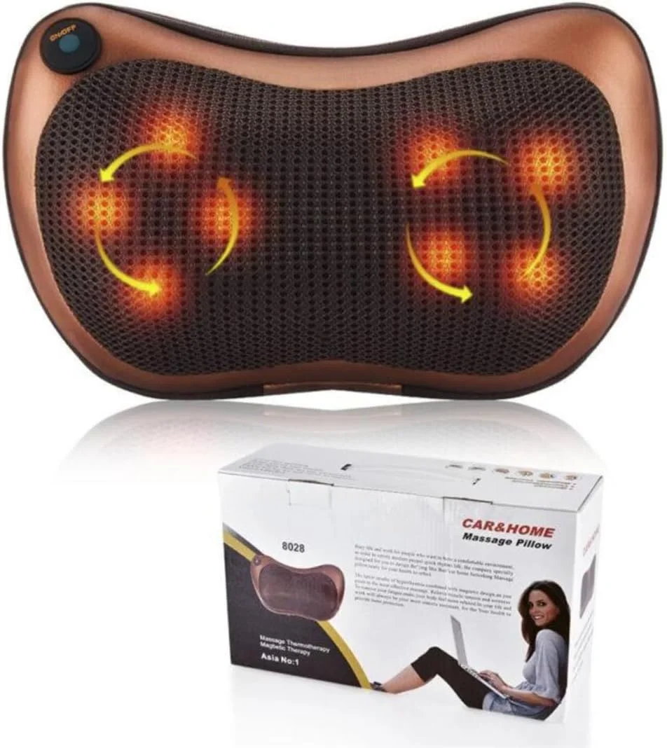 ماساژور گردن و شانه: بالش تسکین دهنده بافت عمیق برای کمر، پاها، کمر - خانه، دفتر و ماشین | گرما درمانی الکتریکی | ویبراتور مغناطیسی شیاتسو | ریلکسیشن عضلات ماساژور پا