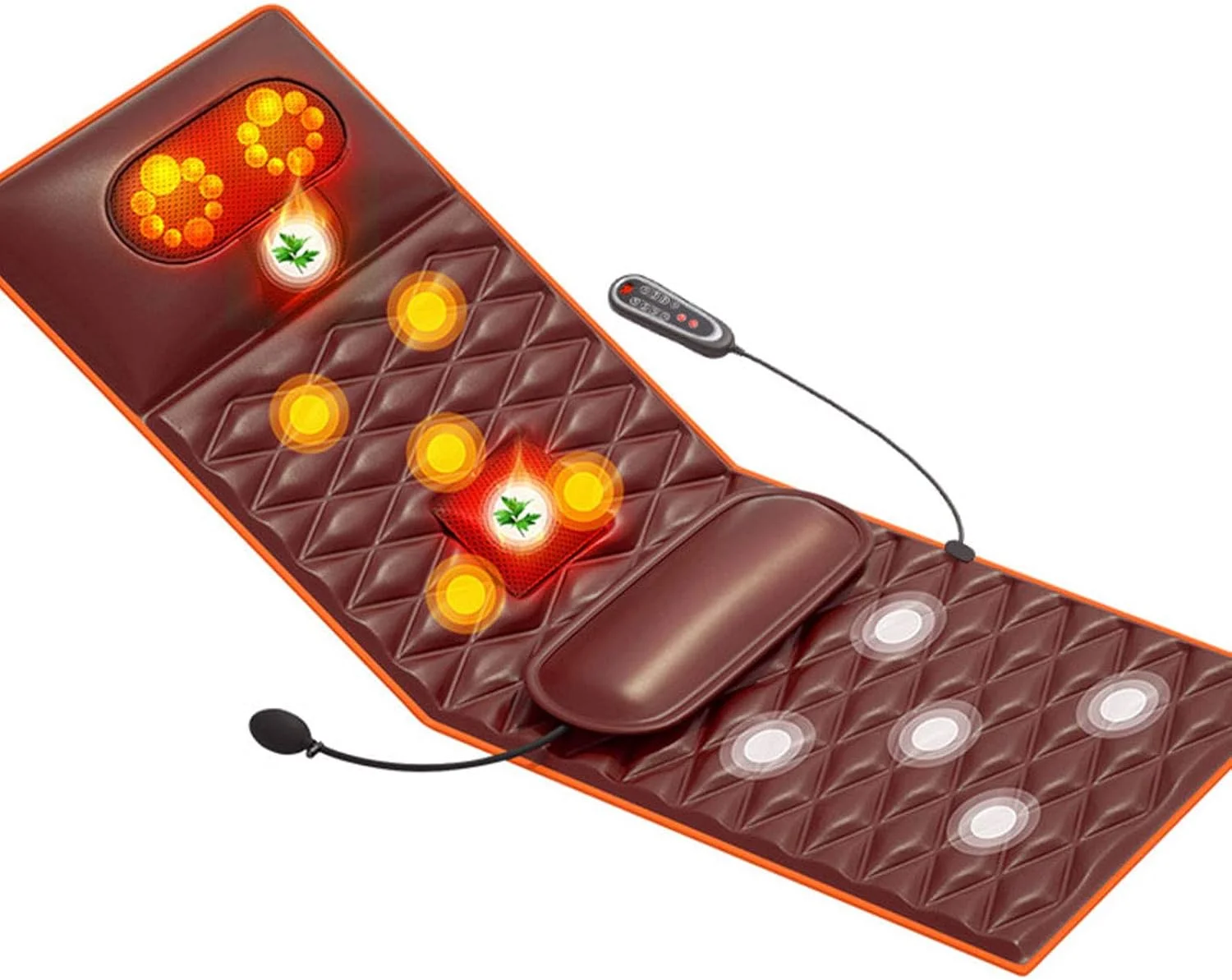 تشک ماساژ، ماساژور کمر، تشک ماساژ گرمایشی با 9 حالت ویبره و عملکردهای همگام سازی، لذت بردن از ماساژ گردن، تسکین درد کمر، ماساژور کل بدن، ریلکسیشن عضلات ساق پا