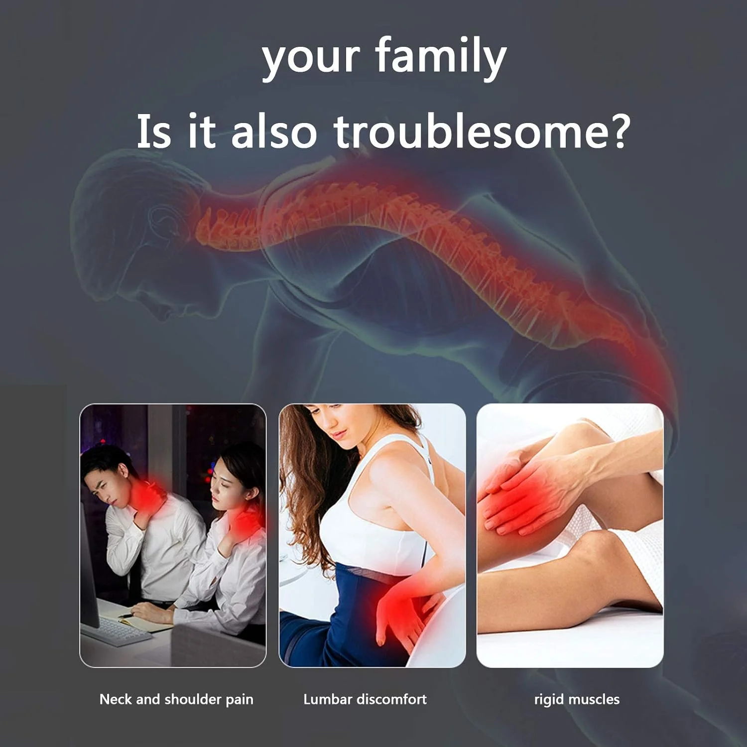 تشک ماساژ، ماساژور کمر، تشک ماساژ گرمایشی با 9 حالت ویبره و عملکردهای همگام سازی، لذت بردن از ماساژ گردن، تسکین درد کمر، ماساژور کل بدن، ریلکسیشن عضلات ساق پا