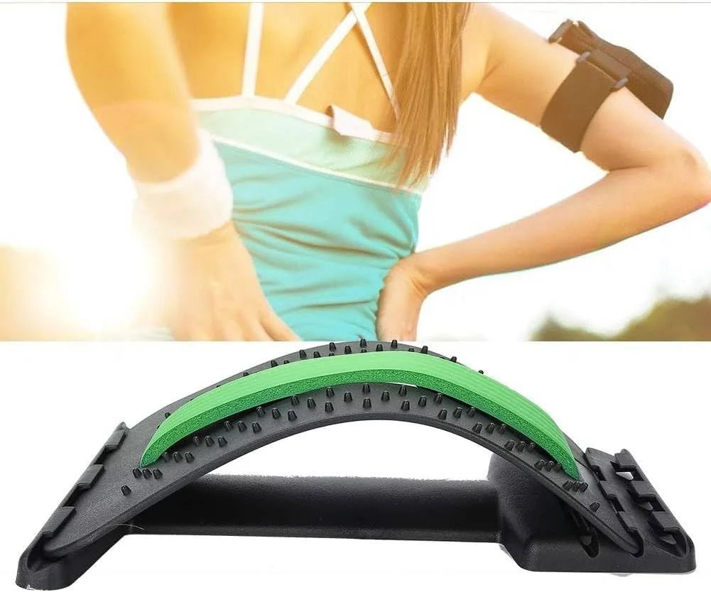 ابزار کشش گردن و ماساژور کمر، بالش گردنی، اصلاح کننده پشتیبانی ستون فقرات کمری و تسکین درد | رنگ های متنوع