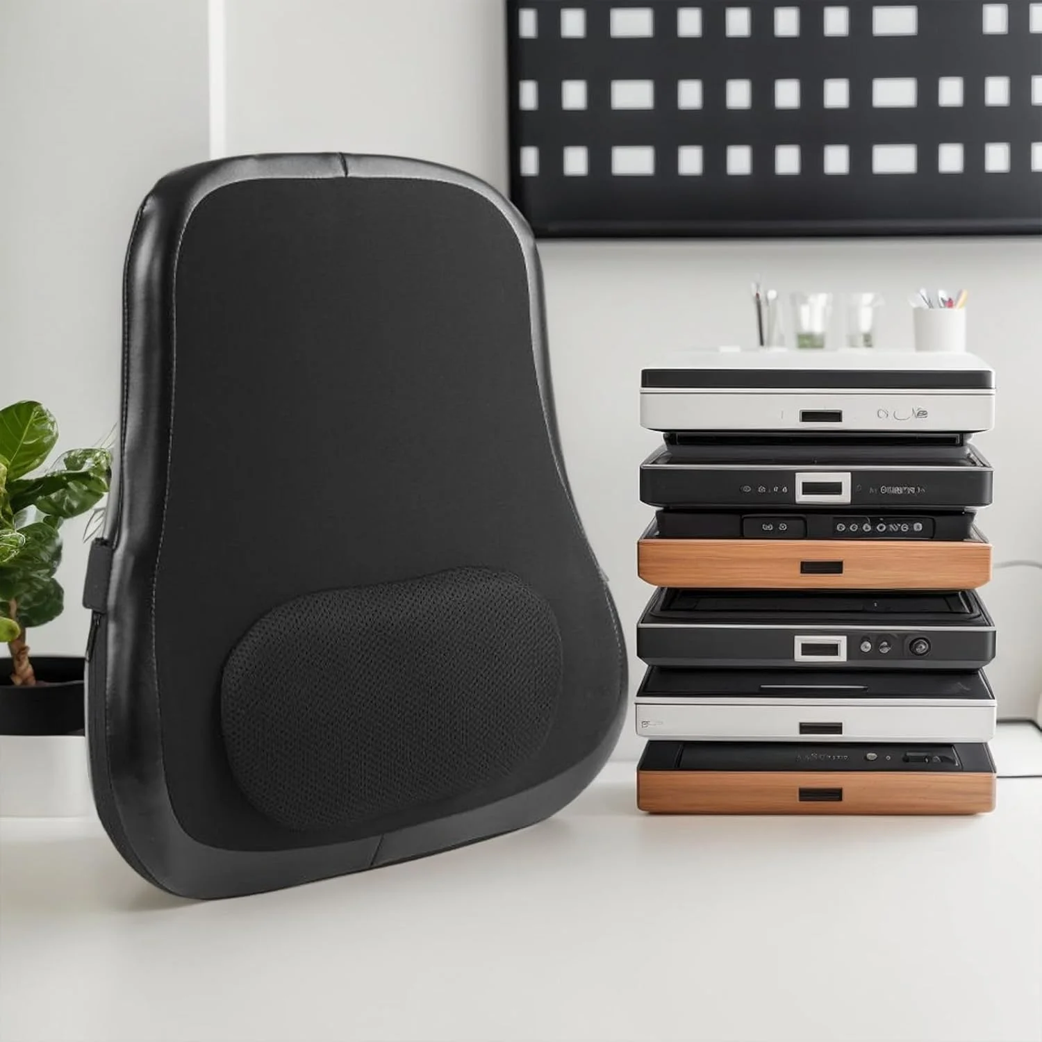 ماساژور پشتی برای صندلی | ماساژور پشتی قابل حمل با گرما | کوسن برقی پشتی کمری بدون سیم برای مردان، زنان، ریکاوری ورزشی، مسافرت، صندلی ماشین، خانه