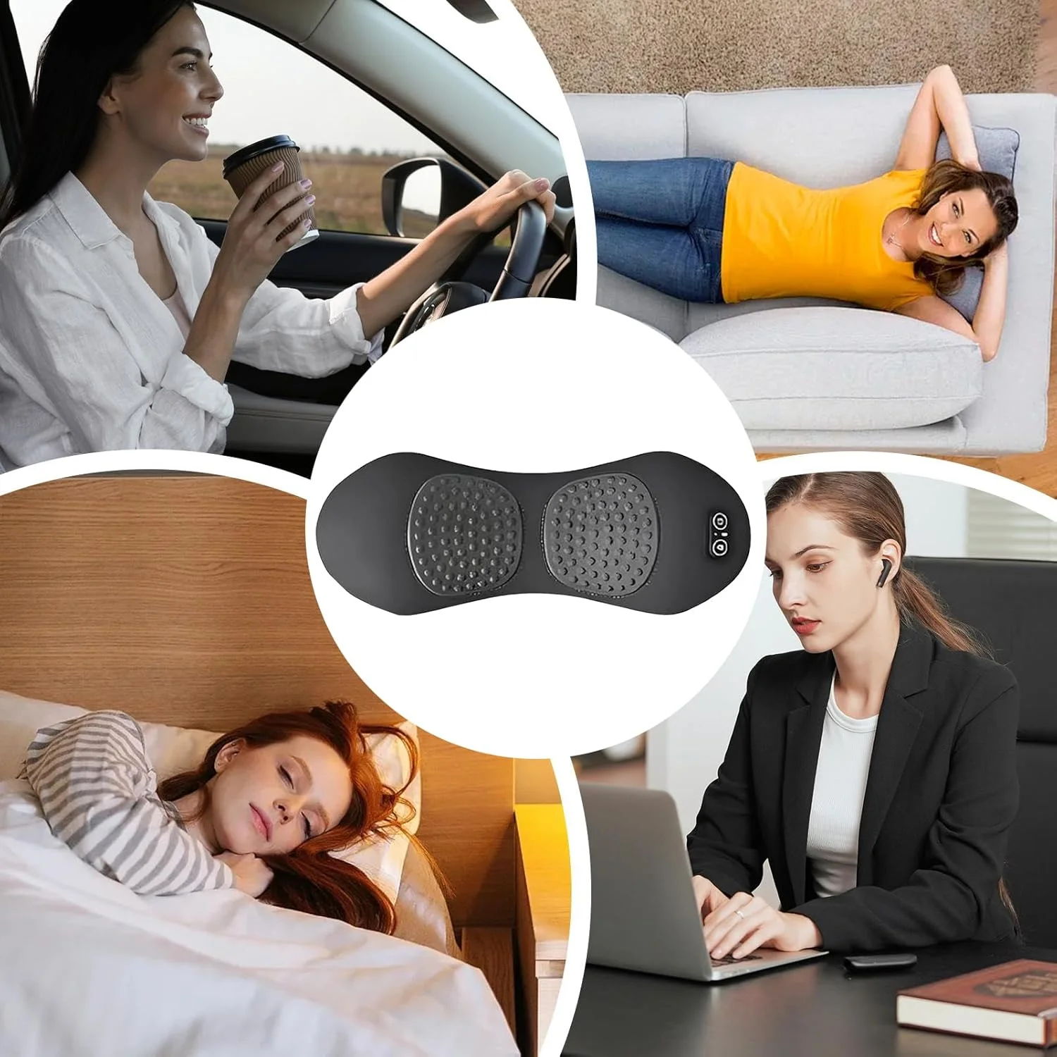 ماساژور درد ستون فقرات، ماساژور سه گانه پشت با گرما، ماساژور سه بعدی ورز دهنده برای پشت، بالشتک استراحت برای گردن و کمر برای تسکین درد خانواده و نوجوانان