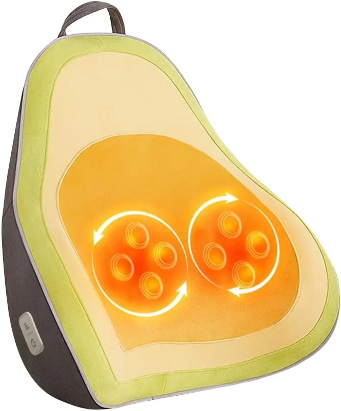 ماساژور گردن و کمر با گرما، ورز دادن عمیق بافت، پشتیبانی کمری، بالش ماساژ برقی برای کمر، شانه ها، تسکین درد عضلات بدن، استفاده در خانه، ماشین، دفتر