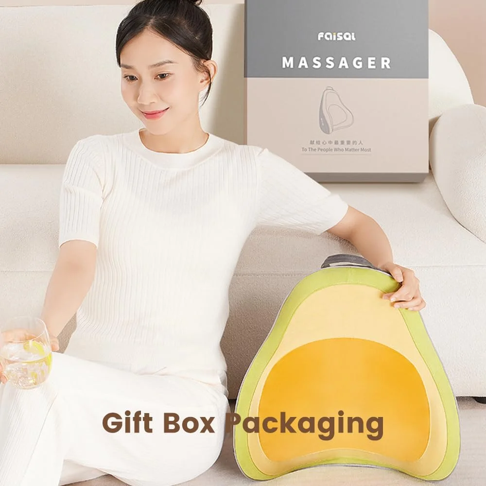 ماساژور گردن و کمر با گرما، ورز دادن عمیق بافت، پشتیبانی کمری، بالش ماساژ برقی برای کمر، شانه ها، تسکین درد عضلات بدن، استفاده در خانه، ماشین، دفتر