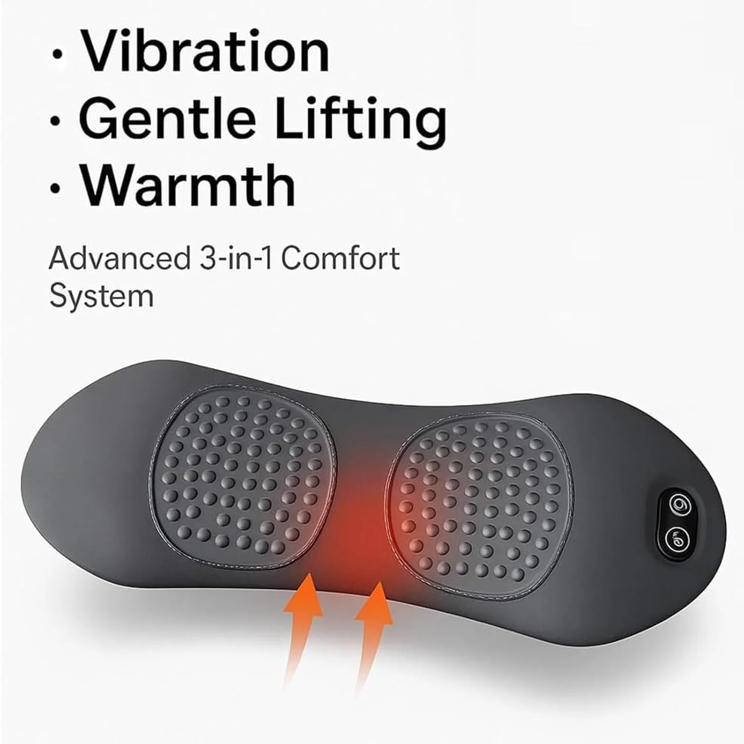 ماساژور سه گانه ستون فقرات، بالش پشتی کمری برقی 3 در 1 با ارتفاع قابل تنظیم، ماساژور شارژی برای کمر، بالش گوه ای کمر، برای گردن، شانه و پشت (A1)