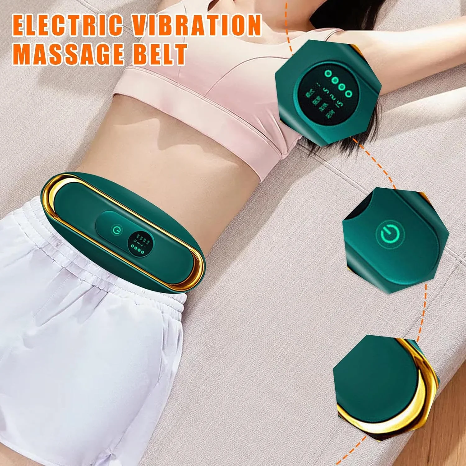 ماساژور شکم برای هضم، ماساژور شکمی لرزشی قابل حمل بی سیم، دستگاه تسکین کمر - برای ورزش و فرم دهی عضلات کمر، بدن، پا و شکم آقایان و بانوان