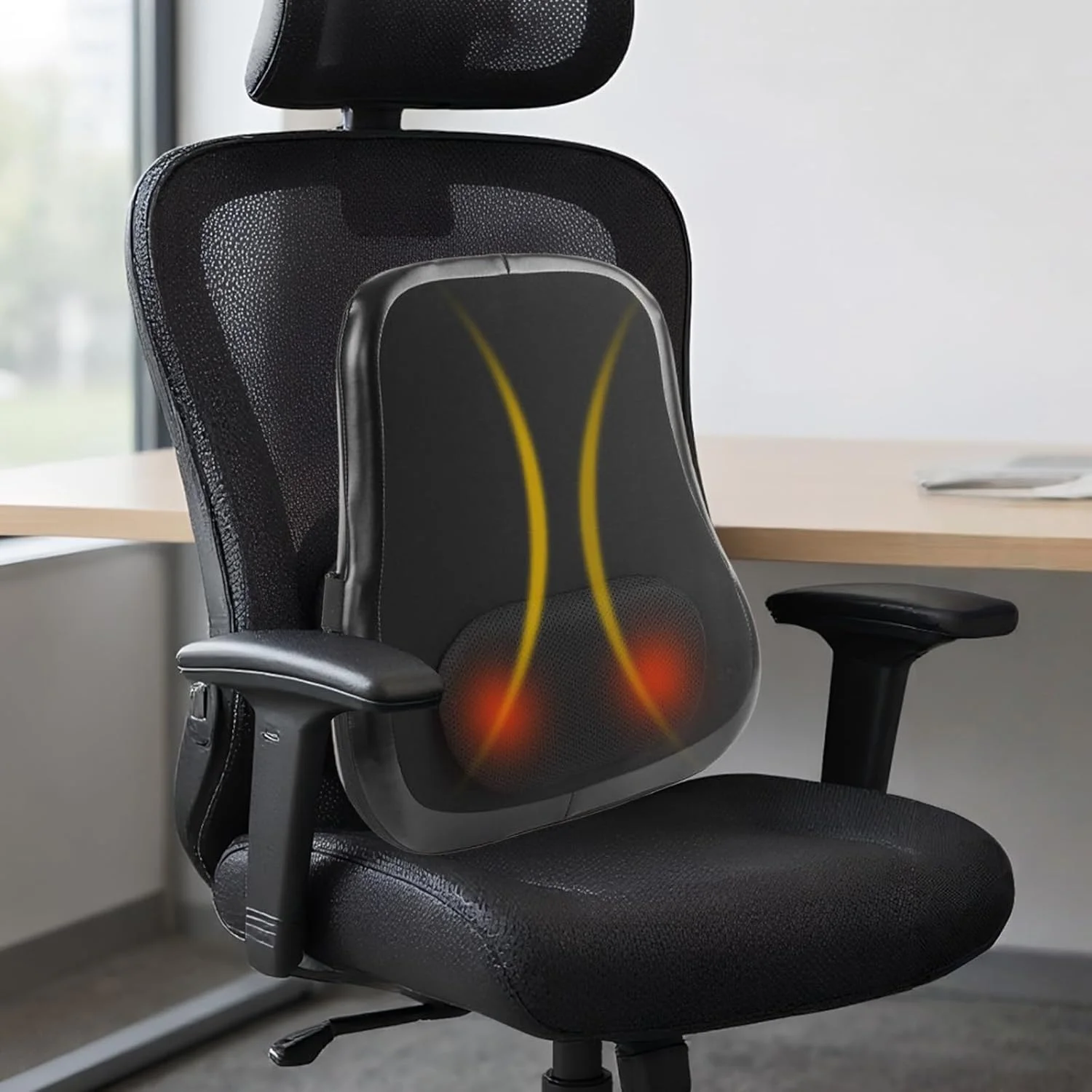 ماساژور کمر و گردن گرمایشی | کوسن برقی و بدون سیم برای پشتیبانی از کمر، مناسب برای آقایان، بانوان، ریکاوری ورزشی، مسافرت، صندلی ماشین و منزل