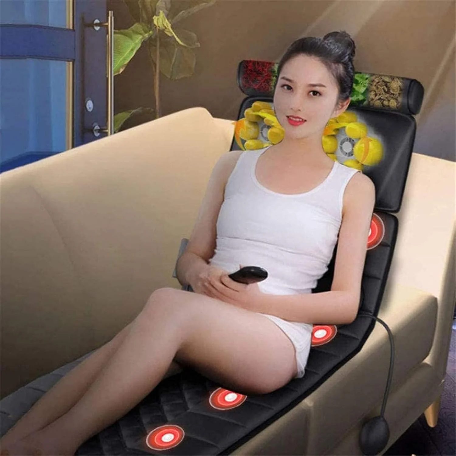 تشک ماساژور حرارتی، پد ماساژور با 10 موتور ویبره، ماساژور کل بدن با حرارت شامل پشت، گردن، کمر، ستون فقرات و ران، 9 حالت ماساژ تشک ماساژور حرارتی، پد ماساژور با 10 موتور ویبره، ماساژور کل بدن با حرارت شامل پشت، گردن، کمر، ستون فقرات و ران، 9 حالت ماساژ