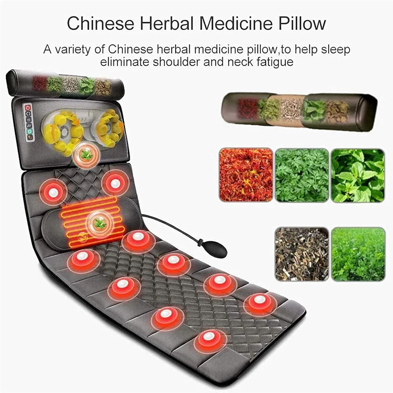 تشک ماساژ با ۲۰ سر ماساژ شیاتسو گردن، ۹ حالت و ۹ سطح، پد تشک گرمایشی ماساژور کل بدن برای گردن و پشت، ماساژور ریلکسیشن عضلات ساق پا