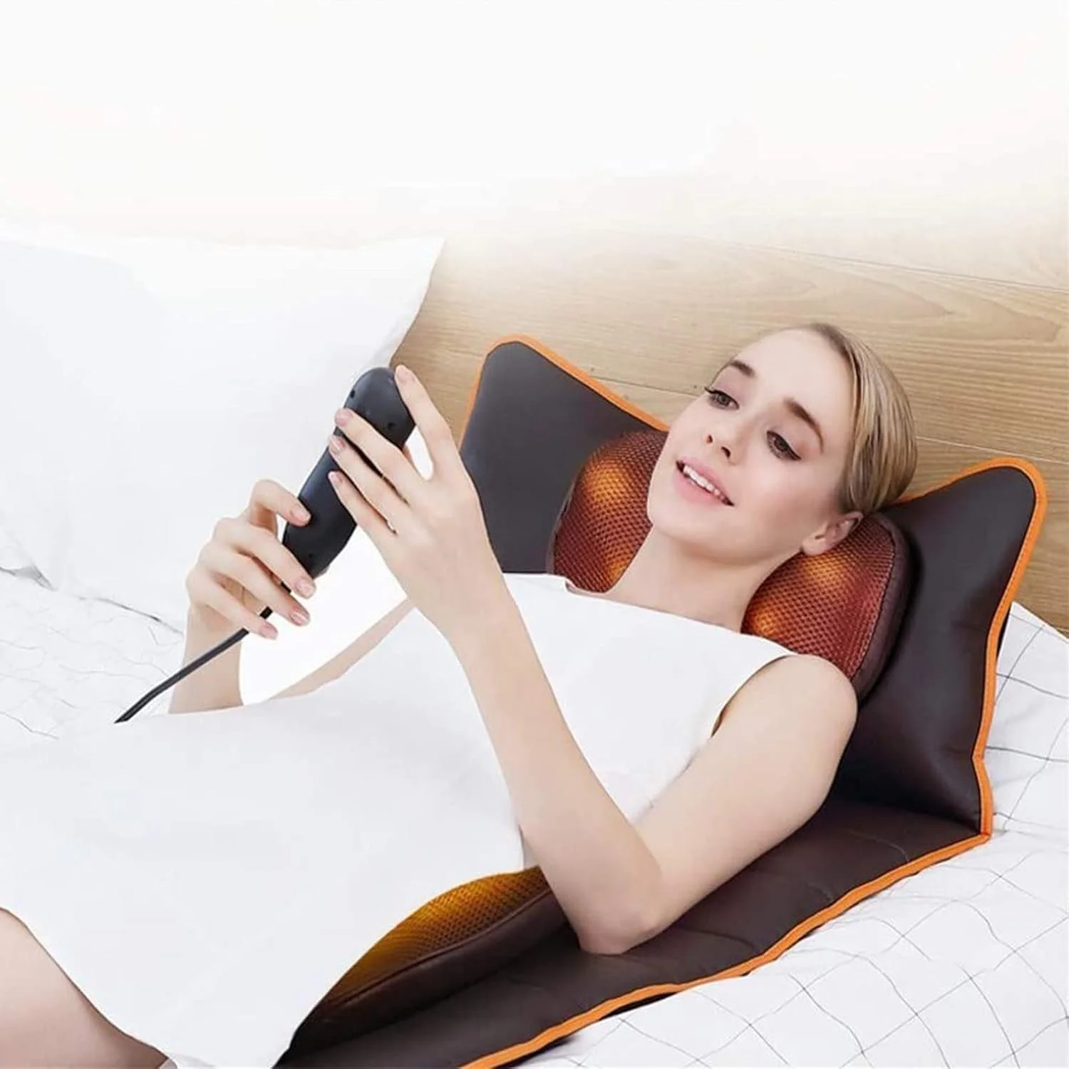 تشک ماساژ با گرما - 9 سطح شدت و 9 حالت ماساژ، تشک ماساژور کل بدن با گرمایش، ماساژور کمر برای تسکین درد کمر و ماساژ کامل بدن