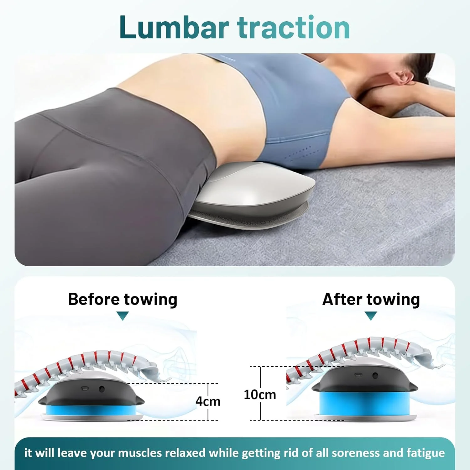 ماساژور کمر، ماساژور برقی کمری، دستگاه کشش کمری برقی 3 حالته، ماساژور کمر، ماساژ ویبره و بالشتک هوا (سفید)