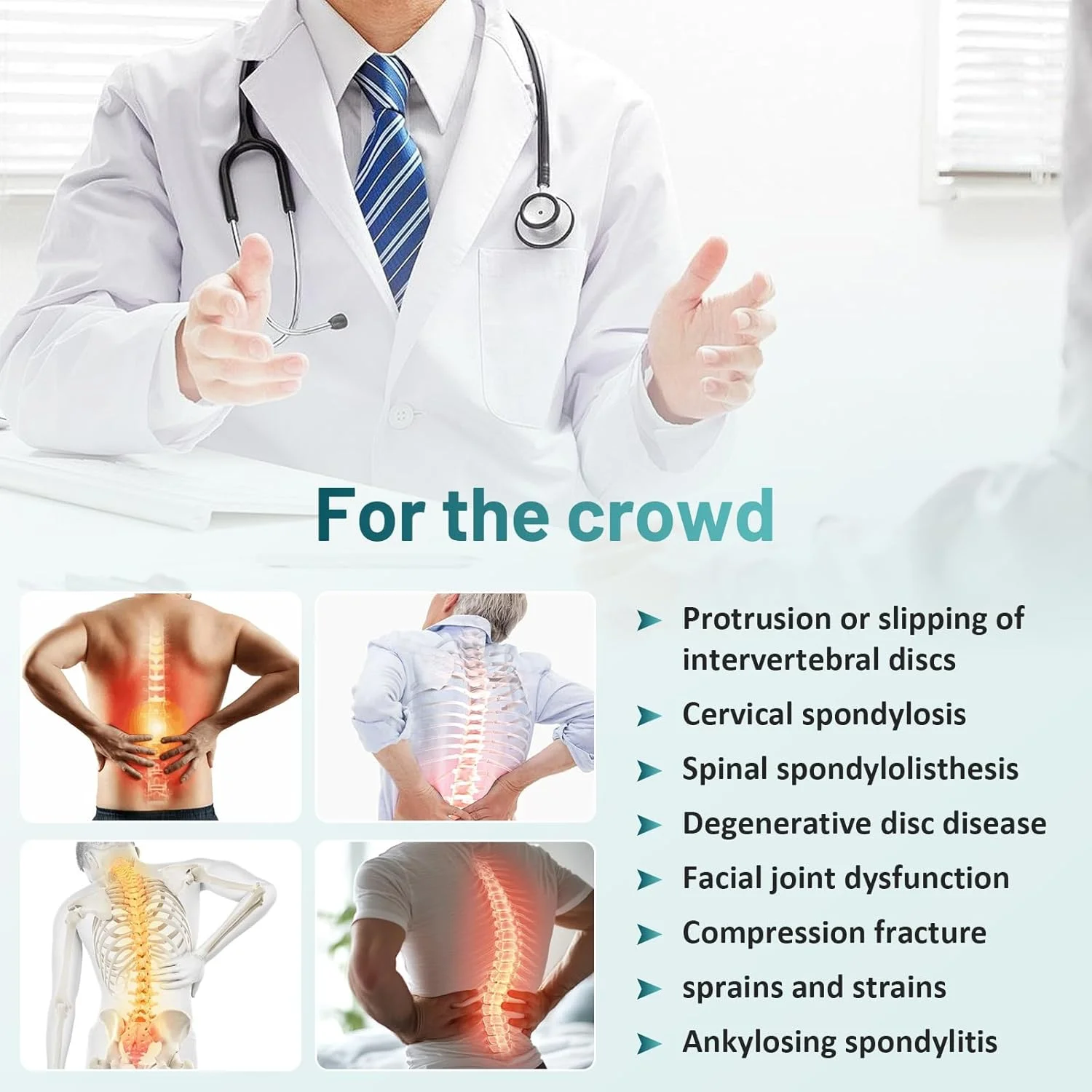 ماساژور کمر، ماساژور برقی کمری، دستگاه کشش کمری برقی 3 حالته، ماساژور کمر، ماساژ ویبره و بالشتک هوا (سفید)