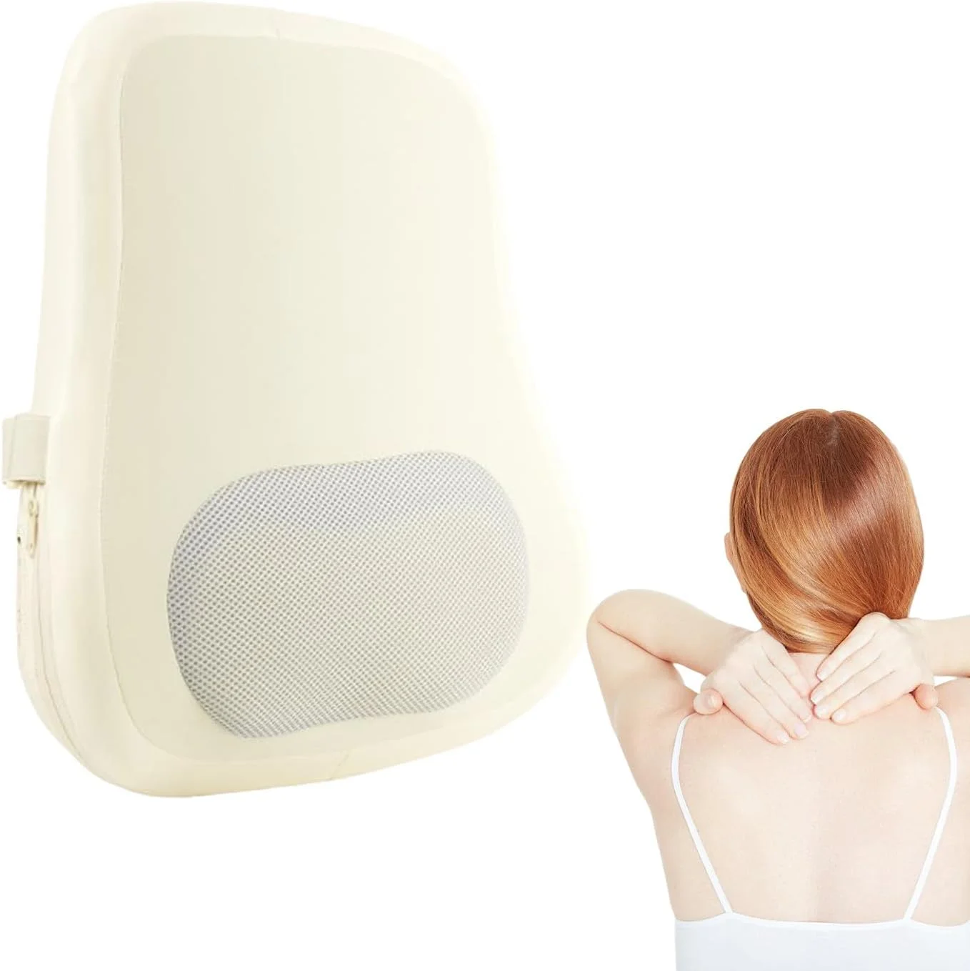 ماساژور کمر با گرما | ماساژور قابل حمل کمر با گرما - کوسن برقی پشتیبانی از کمر بدون سیم برای مردان، زنان، ریکاوری ورزشی، مسافرت، صندلی ماشین، خانه