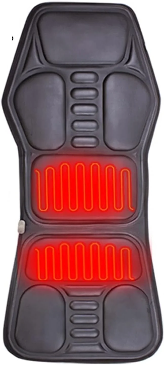 ماساژور صندلی برقی گرمایشی ویبره ماساژور پشت صندلی برای تسکین درد گردن و کمر در خانه و محل کار با کنترل از راه دور LED