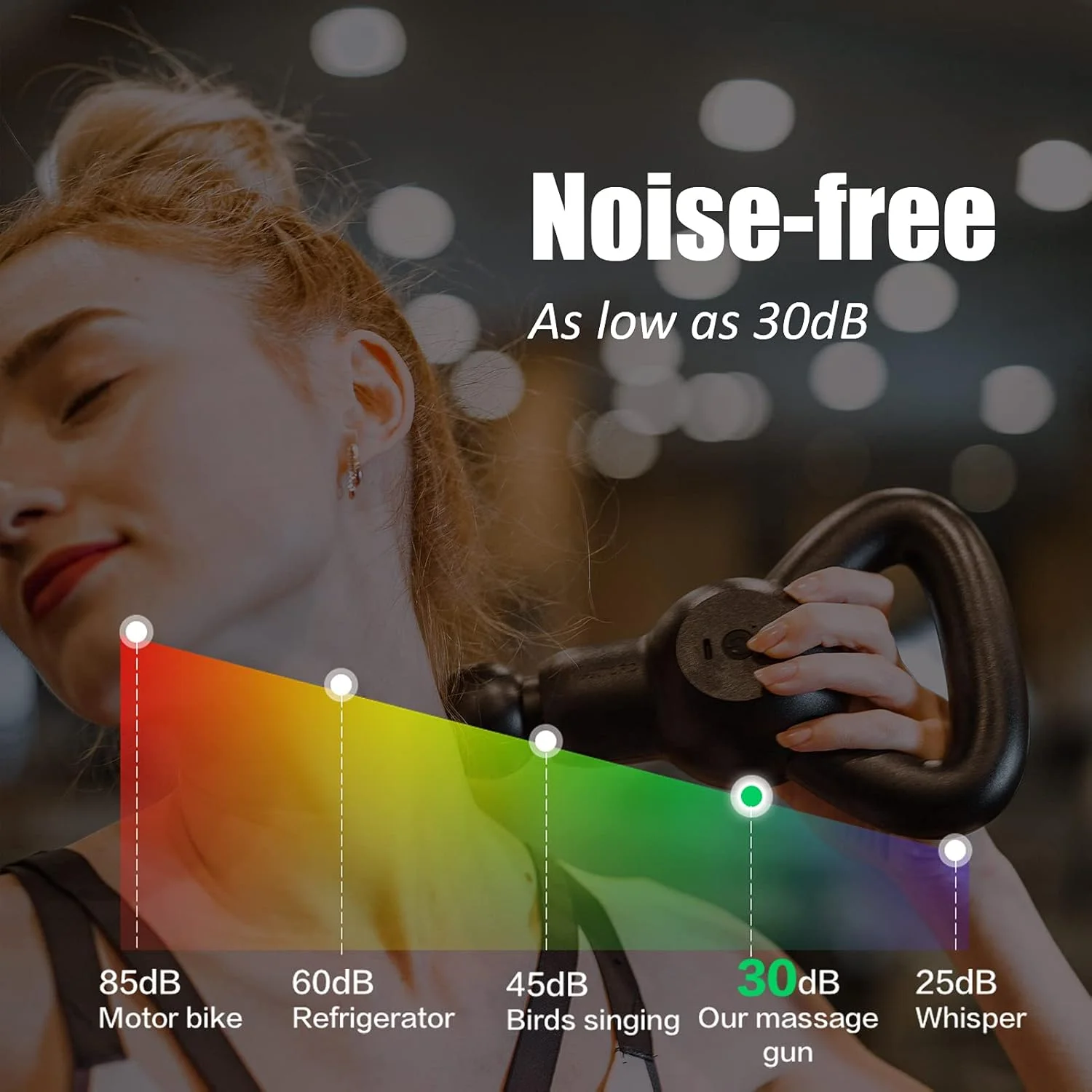 ماساژور ضربه ای بافت عمیق مینی برای ورزشکاران با 4 نوع سری ماساژ و 4 سرعت قابل تنظیم، قابل شارژ برای تسکین درد و آرامش عضلات، مشکی