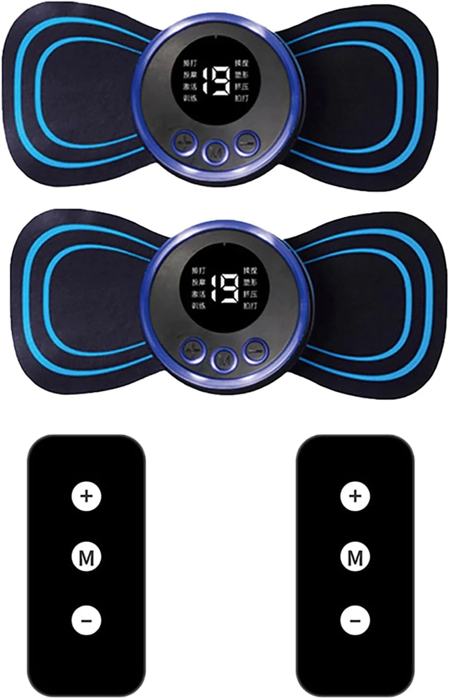 پد ماساژور هوشمند گردن، دستگاه مینی پالس الکتریکی بی سیم قابل حمل برای تسکین درد گردن و شانه، مناسب برای استفاده در خانه و مسافرت، شدت قابل تنظیم برای آقایان و بانوان، مشکی