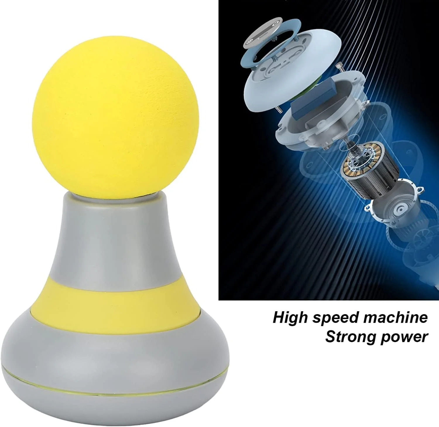 ماساژور کوچک، ابزار ماساژ بافت عمیق جیبی قابل حمل، ماساژور برقی دستی با 6 حالت لرزش، ماساژور بدن با شارژ USB برای تسکین درد عضلات پشت گردن شانه پا (زرد)