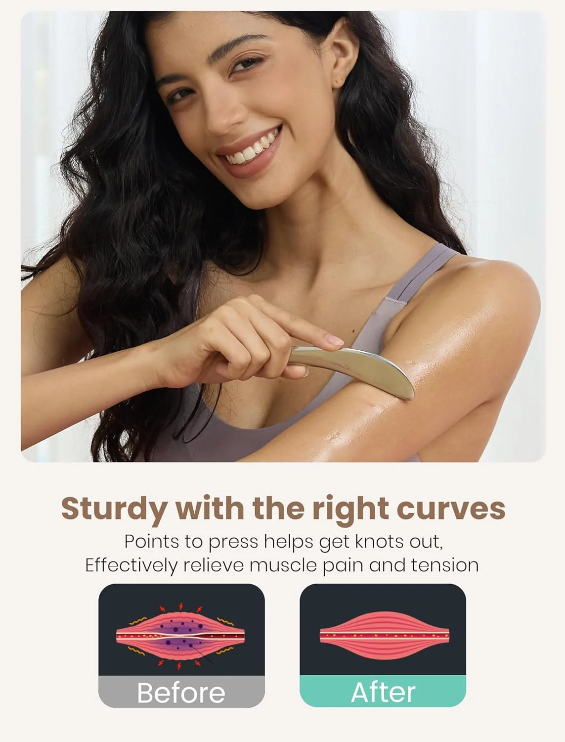 ابزار گوا شا بدن Lifechill از جنس استیل ضد زنگ، ابزار خراش دهنده عضلات فلزی برای فیزیوتراپی، ابزار ماساژ فاسیا برای تسکین درد بافت عمیق، IASTM برای روتین مراقبت از خود