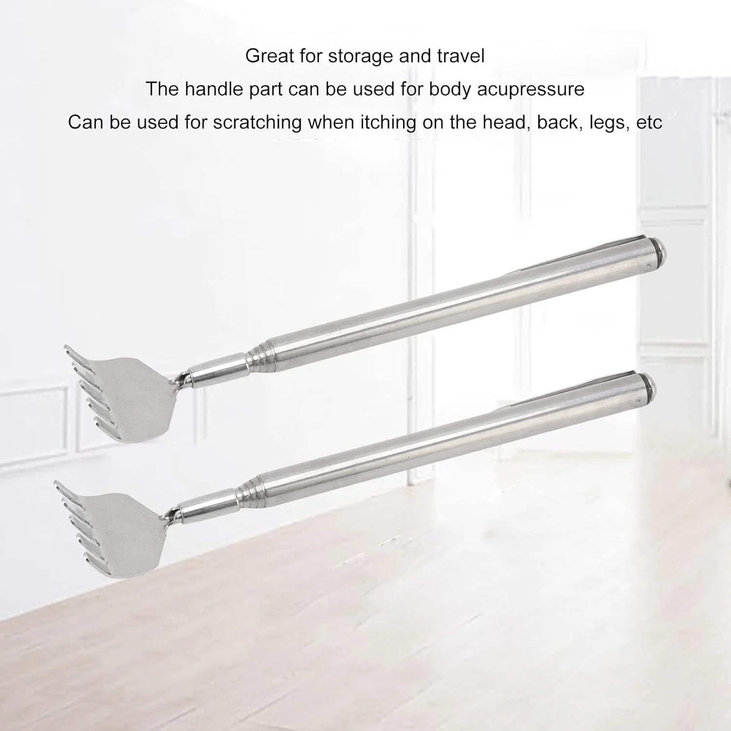 خراشنده پشت تلسکوپی استیل ضد زنگ کیانسو، مناسب طب فشاری بدن، حمل آسان - بسته 10 عددی