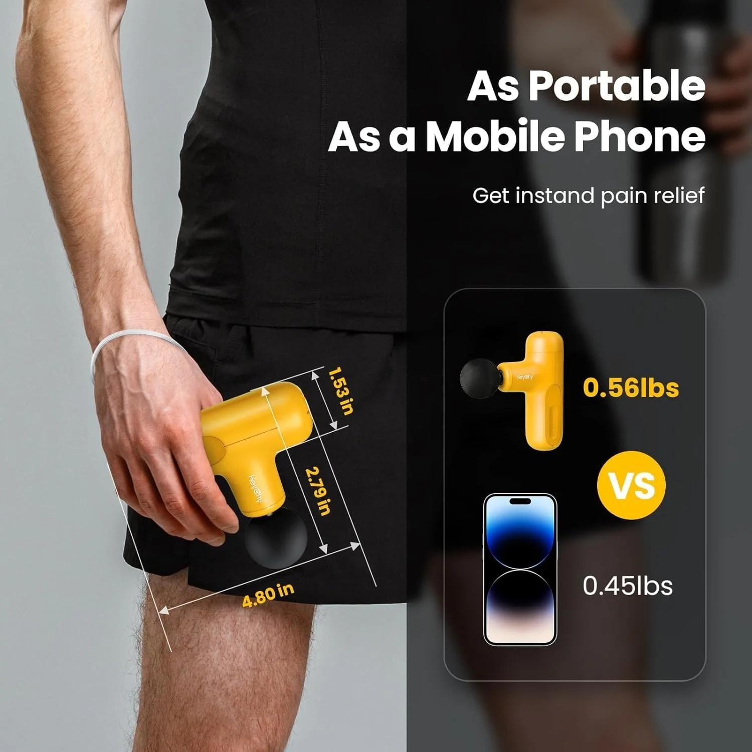 تفنگ ماساژور سوپر مینی، ماساژور بافت عمیق، تفنگ ماساژ مسافرتی جمع و جور، ریکاوری کامل بدن و تسکین برای فضای باز، شارژ USB، 5 سرعت، هدیه سلامتی برای مردان و زنان