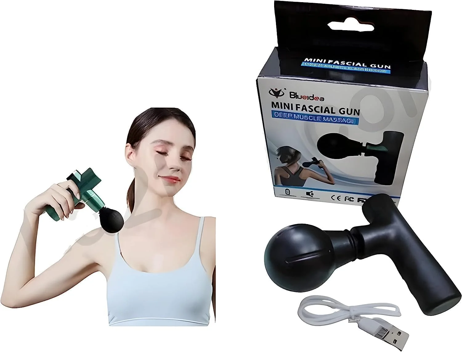 ماساژور تفنگی فاسیال کوچک برای تسکین درد، ماساژور برقی دستی بدن، ریلکس کننده عضلات بافت عمیق