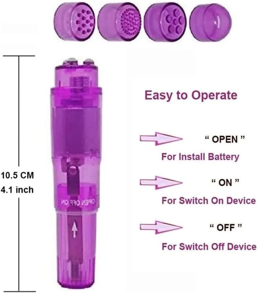 ماساژور کوچک و قابل حمل برای بدن، صورت، گردن، سر و پشت با 4 سری (1 عدد بنفش)