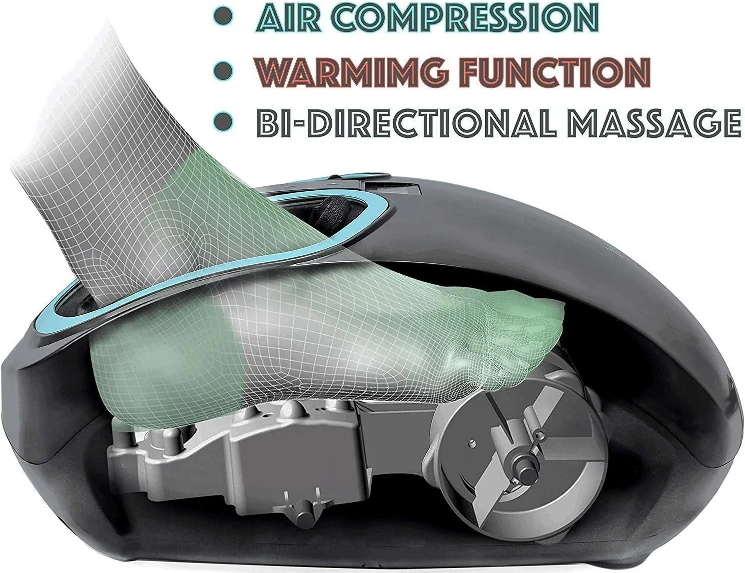 دستگاه ماساژور پا Coolbaby شیاتسو با حرارت، ماساژ برقی عمیق ورزشی، گردش هوا با فشار، پاها و ساق پا، تسکین درد