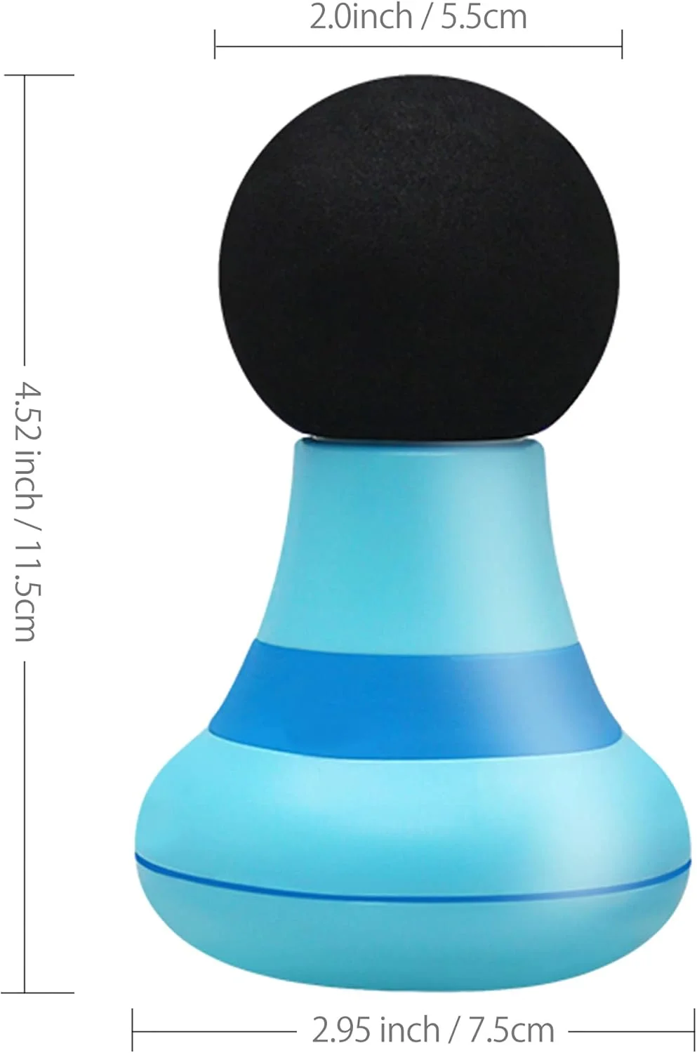 ماساژور دستی برقی کوچک 5*11 سانتیمتر، دارای 6 حالت لرزش قدرتمند، بی سیم، قابل حمل و مناسب برای ماساژ شانه، گردن و کمر - آبی