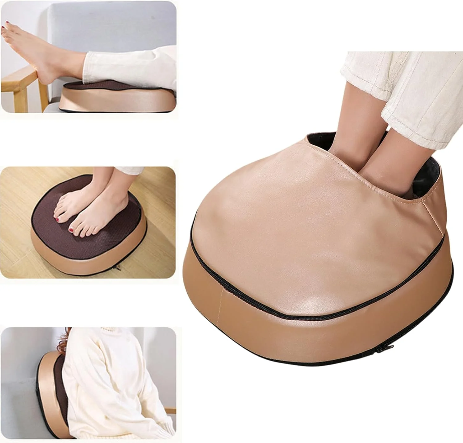 دستگاه ماساژ پا با گرمای آرامش‌بخش، بالش ماساژور برقی 3 حالته، 16 گره ورز عمیق، فشار، ماساژور شیاتسو تسکین درد برای پشت گردن شانه پا ساق پا بدن