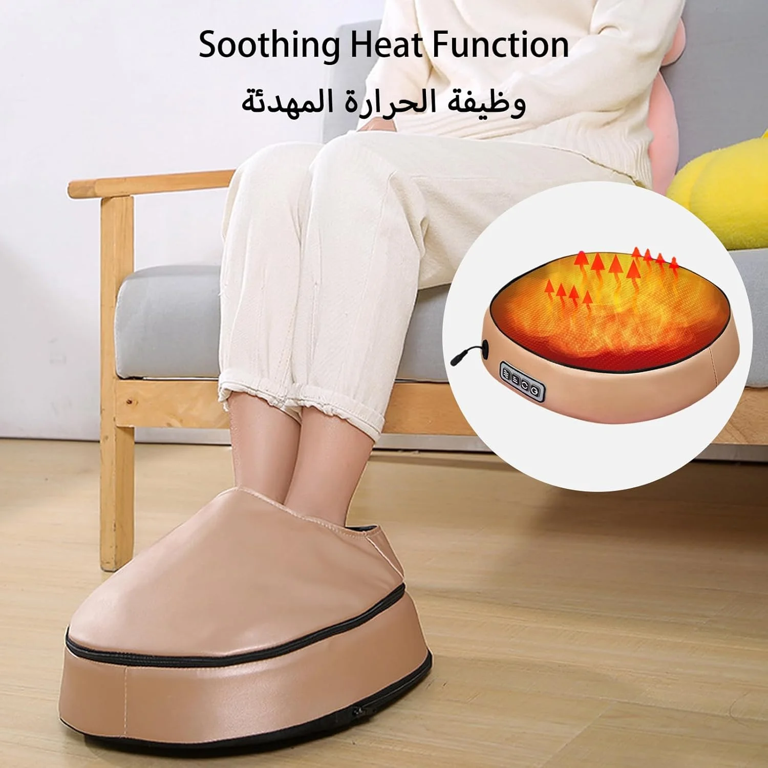 دستگاه ماساژ پا با گرمای آرامش‌بخش، بالش ماساژور برقی 3 حالته، 16 گره ورز عمیق، فشار، ماساژور شیاتسو تسکین درد برای پشت گردن شانه پا ساق پا بدن