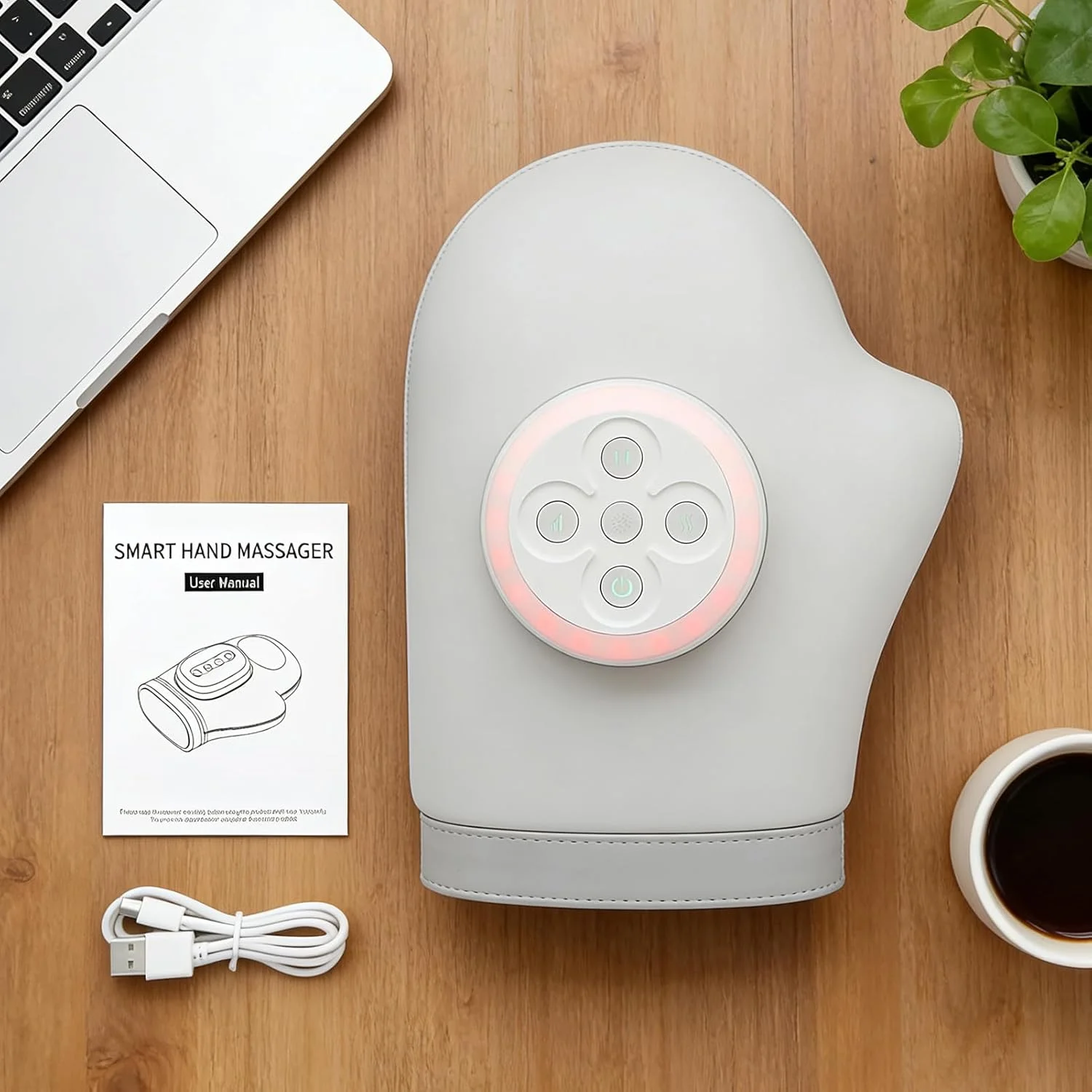 ماساژور دست | دستگاه ماساژ قابل تنظیم و شارژی - ماساژور برقی دست | برای کارگران، مسافران، گیمرها، خانواده، دوستان، دانشجویان، بزرگسالان، مردان، زنان، خانه، داخل سالن