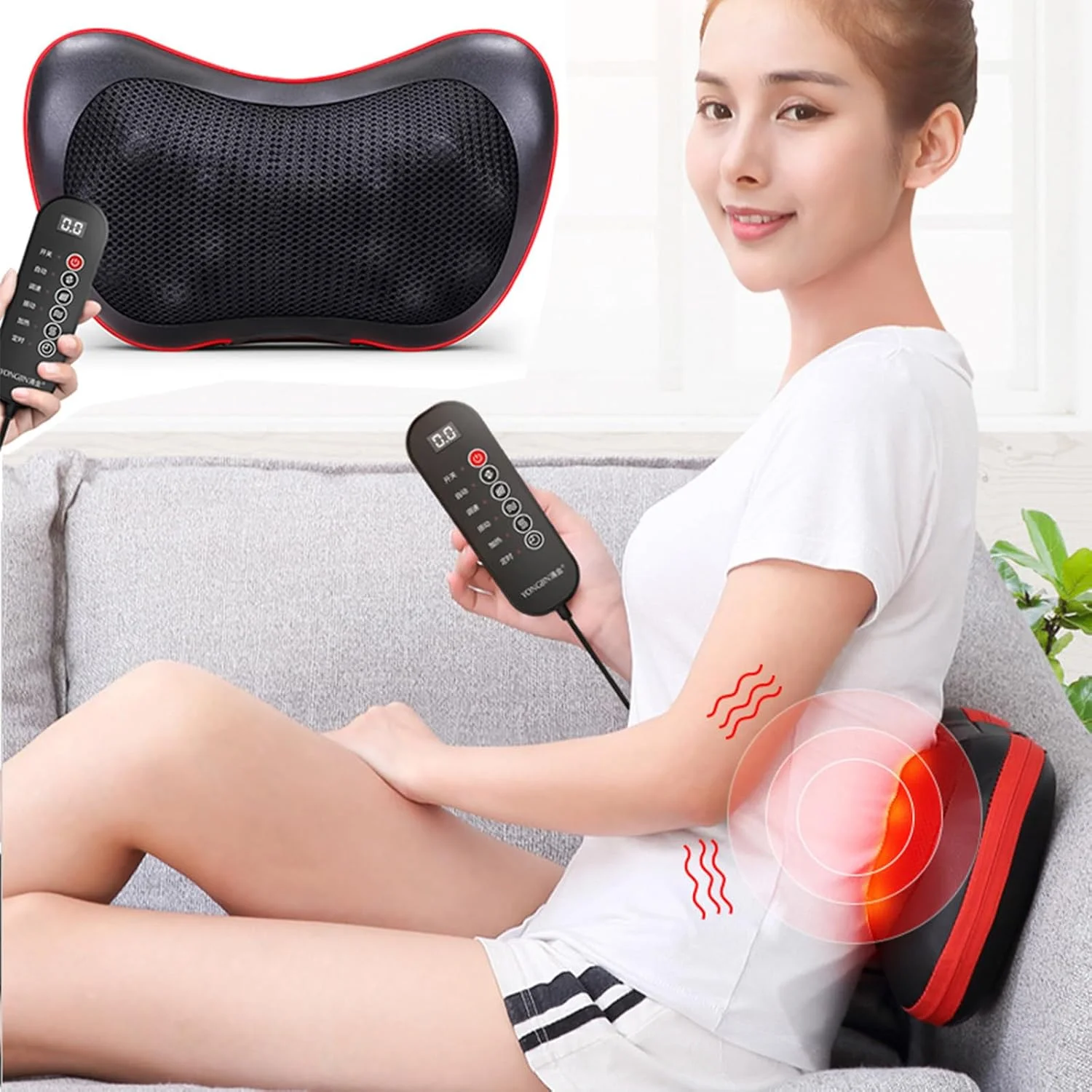 ماساژور برقی گردن، کمر، باسن، پاها، ماساژور پشت مدل کنترل دستی گرمای کمکی ماساژ ورز دادن U شکل استفاده در دفتر کار منزل خودرو