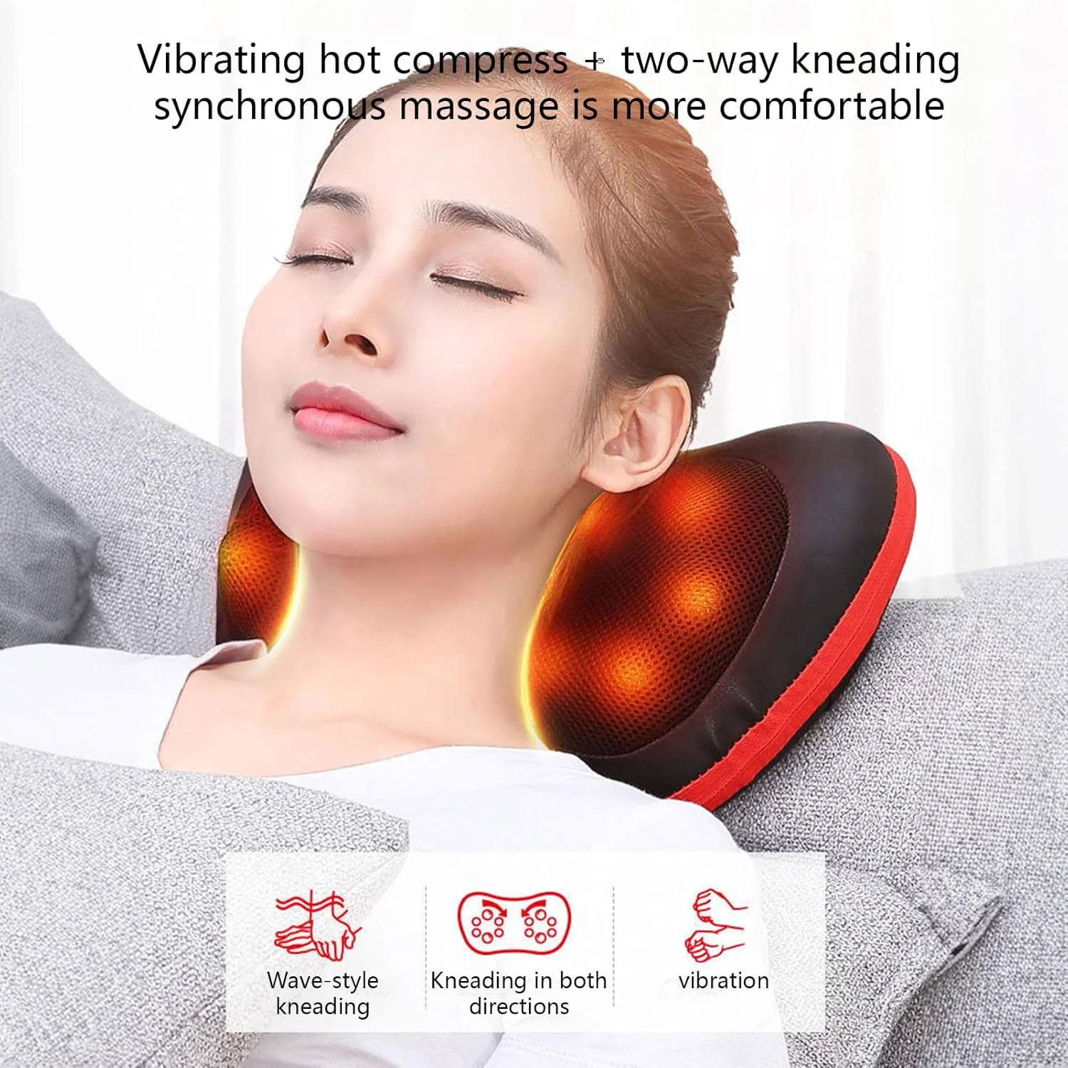 ماساژور برقی گردن، کمر، باسن، پاها، ماساژور پشت مدل کنترل دستی گرمای کمکی ماساژ ورز دادن U شکل استفاده در دفتر کار منزل خودرو