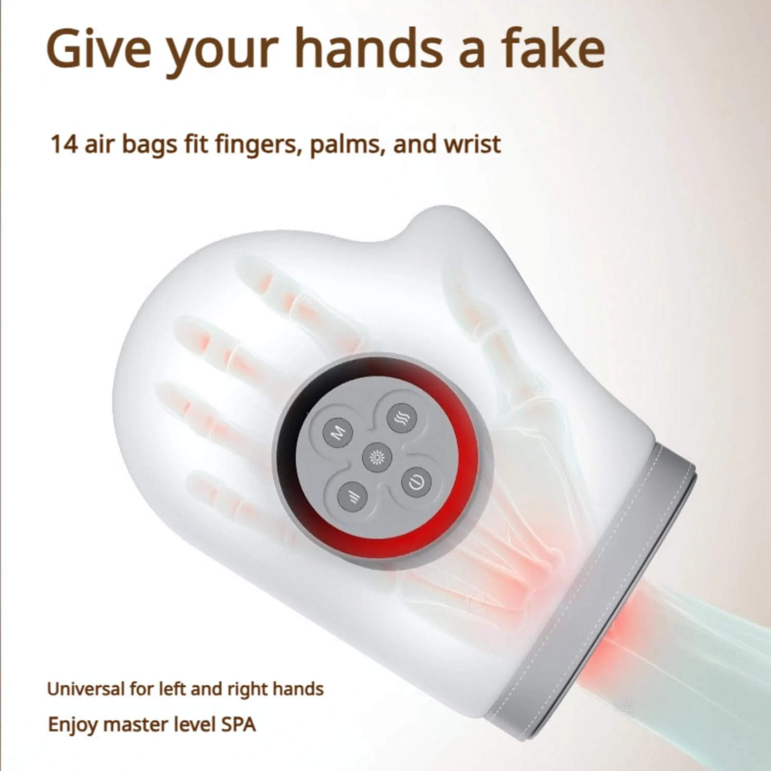 ماساژور برقی دست، با گرما و فشار، ماساژور بی سیم دست و مچ دست با پوشش کامل، برای ماساژ انگشتان، کف دست و مچ دست، هدیه آرامش بخش منحصر به فرد و قابل شارژ (خاکستری)