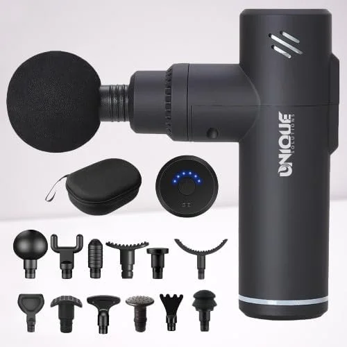 ماساژور تفنگی کوچک، ماساژور عضلات عمقی با ضربه، ماساژور بی صدا برای شانه، گردن، پشت، بازو، پا، دارای 12 سر ماساژ