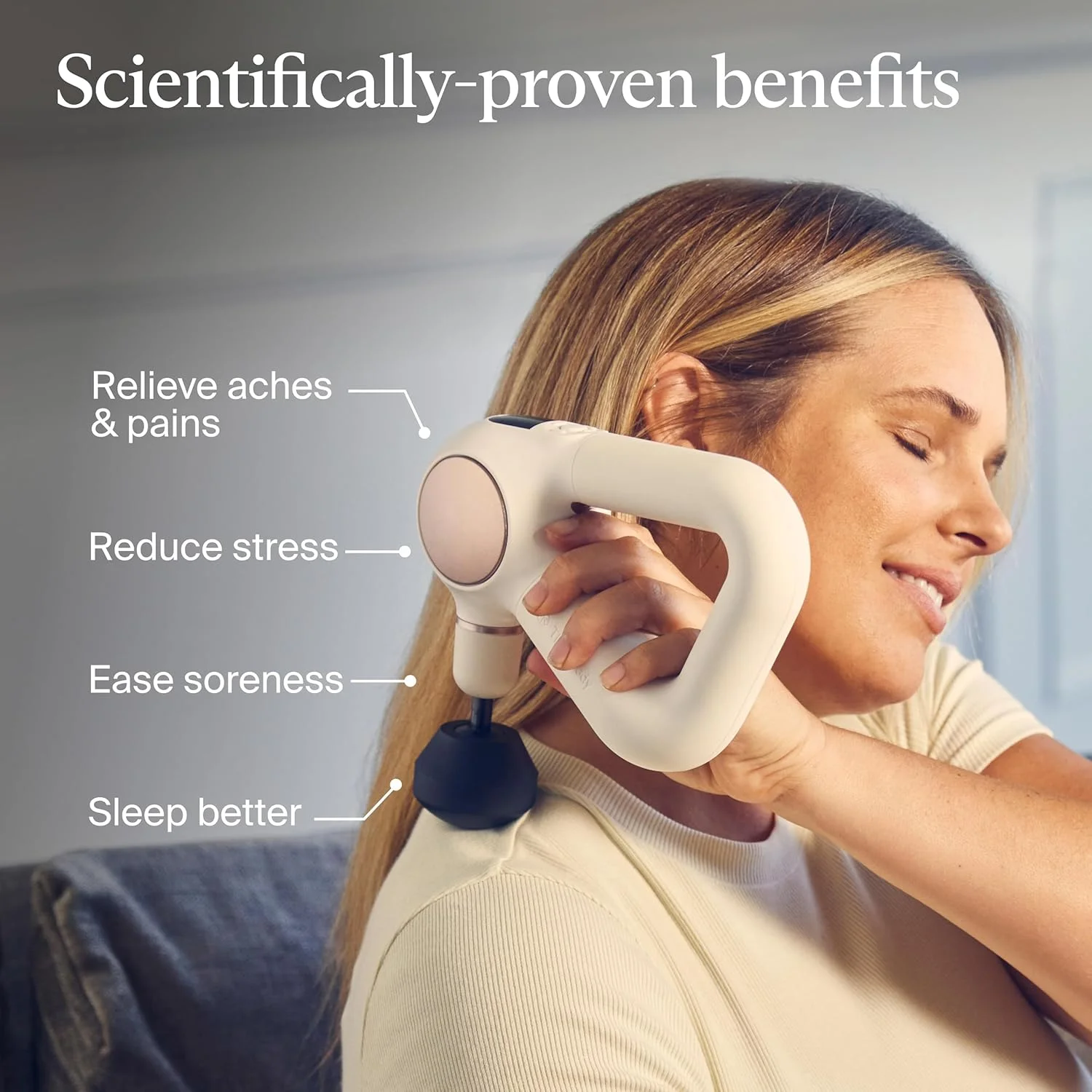 ماساژور ضربه ای تراگان ترابادی سنس، ماساژور بافت عمیق شخصی با تمرینات تنفسی از پیش نصب شده برای کاهش استرس، تسکین درد و عضلات دردناک در گردن، کمر، پا، زانو و