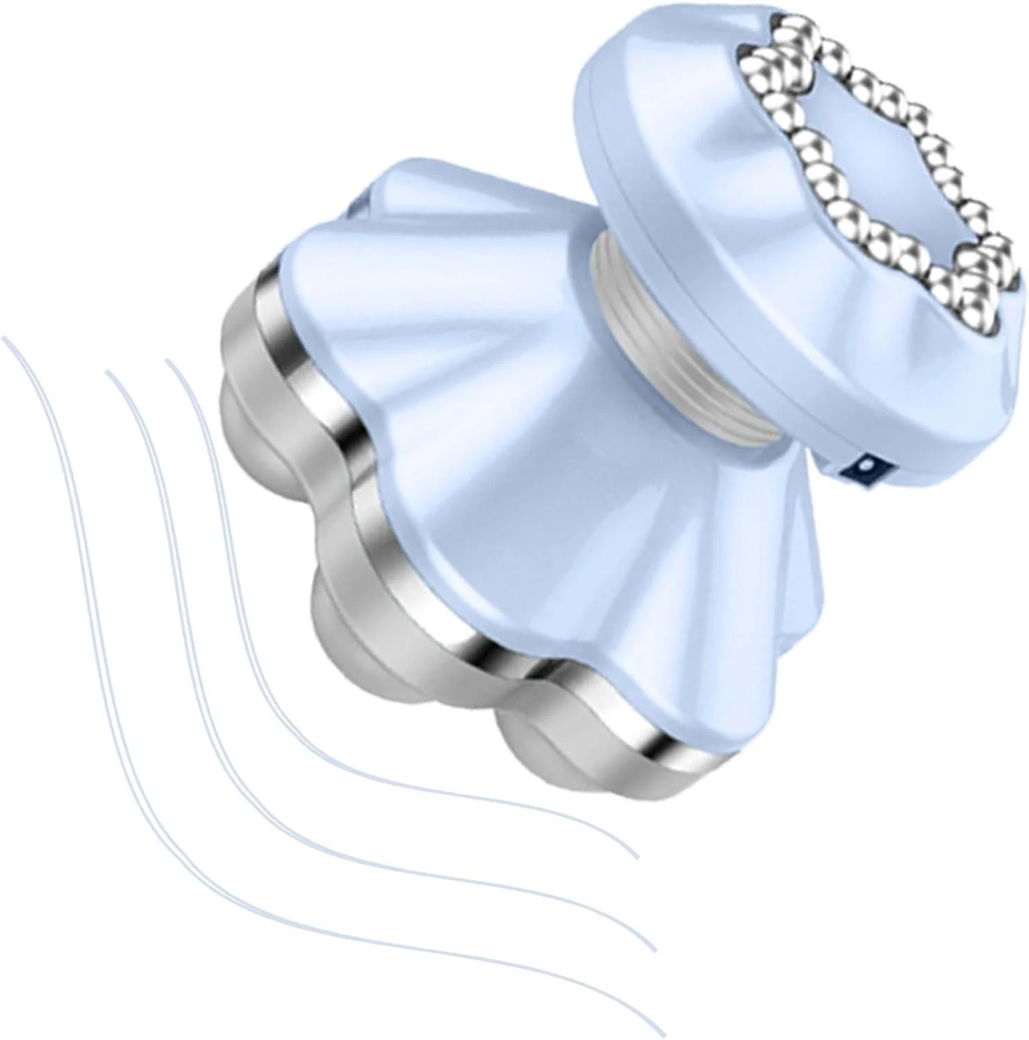 ماساژور دستی کوچک TERRIFI - ماساژور ویبره ای برقی بی سیم قابل حمل، ماساژور دستی قابل شارژ USB، 6 سر ماساژ، برای شانه ها و پاها - تسکین و آرامش عضلات (آبی)