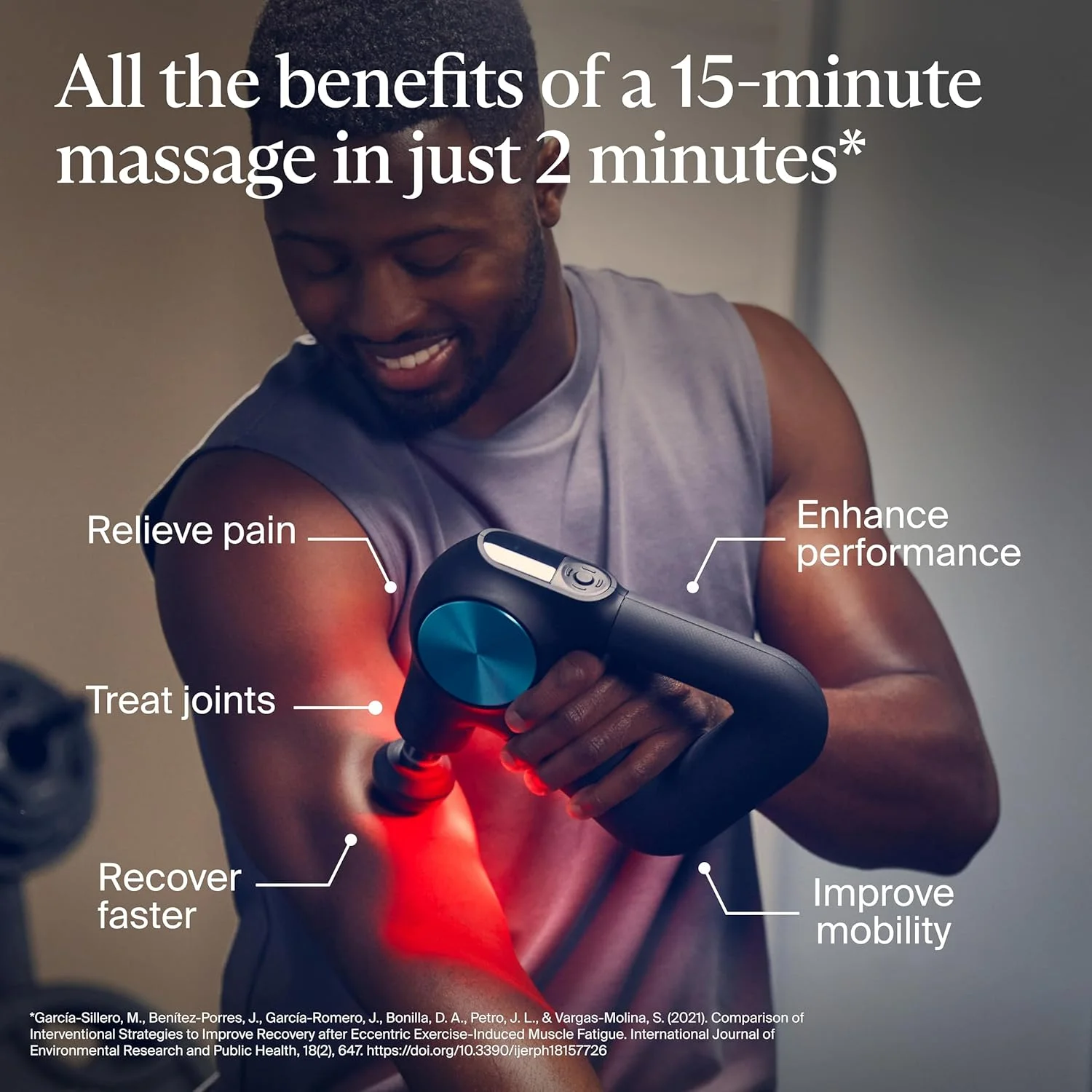 ماساژور ضربه ای بافت عمیق 6 در 1 TheraGun Pro Plus - ماساژور شخصی دستی برای تسکین درد کامل بدن و تنش عضلانی با تمرین تنفس بیومتریک، لرزش و سرهای گرمایشی